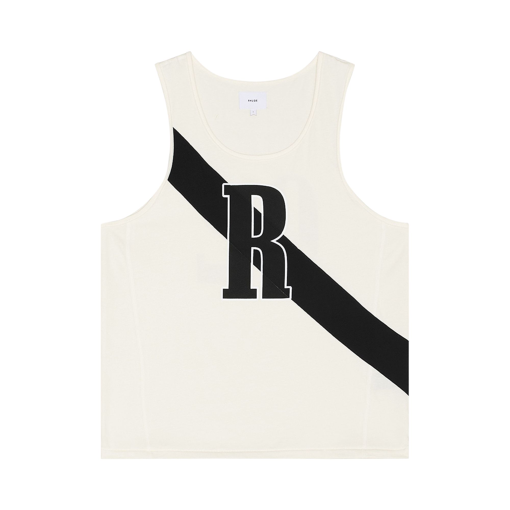 Pre-owned Rhude 02 Stripe Tank 'off White/black' | Cream | Men's Size Xxl