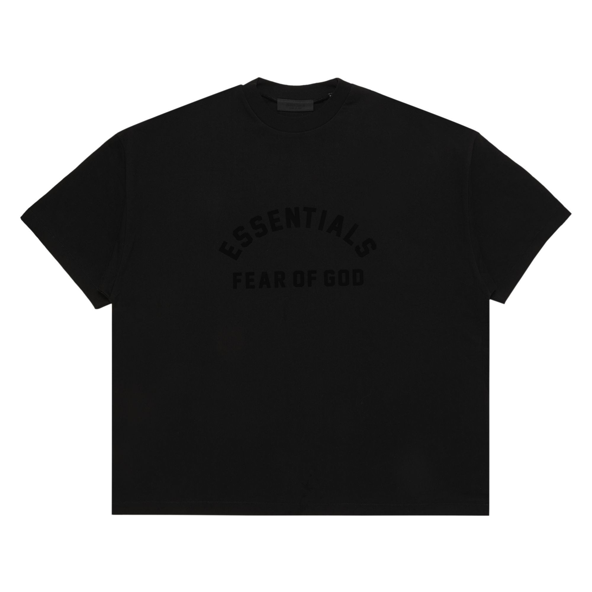 Pre-owned Essentials Fear Of God Heavy Jersey Crewneck T-shirt 'jet Black'