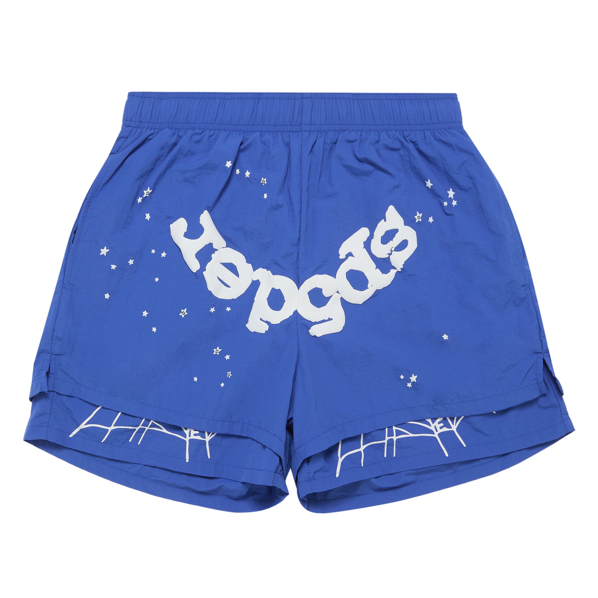 Pre-owned Sp5der Og Web Double Layer Short 'blue' | Men's Size Xxl