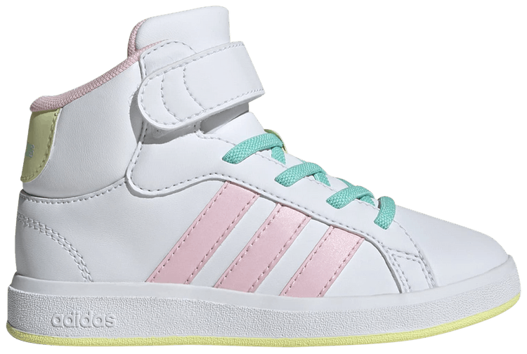 Adidas Grand Court Mid K White Clear Pink Yellow