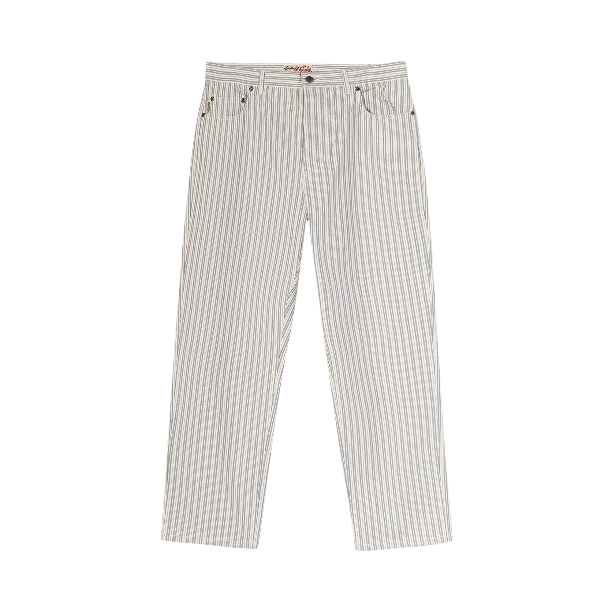 Pre-owned Stussy Big Ol Jeans 'striped' | White | Men's Size L
