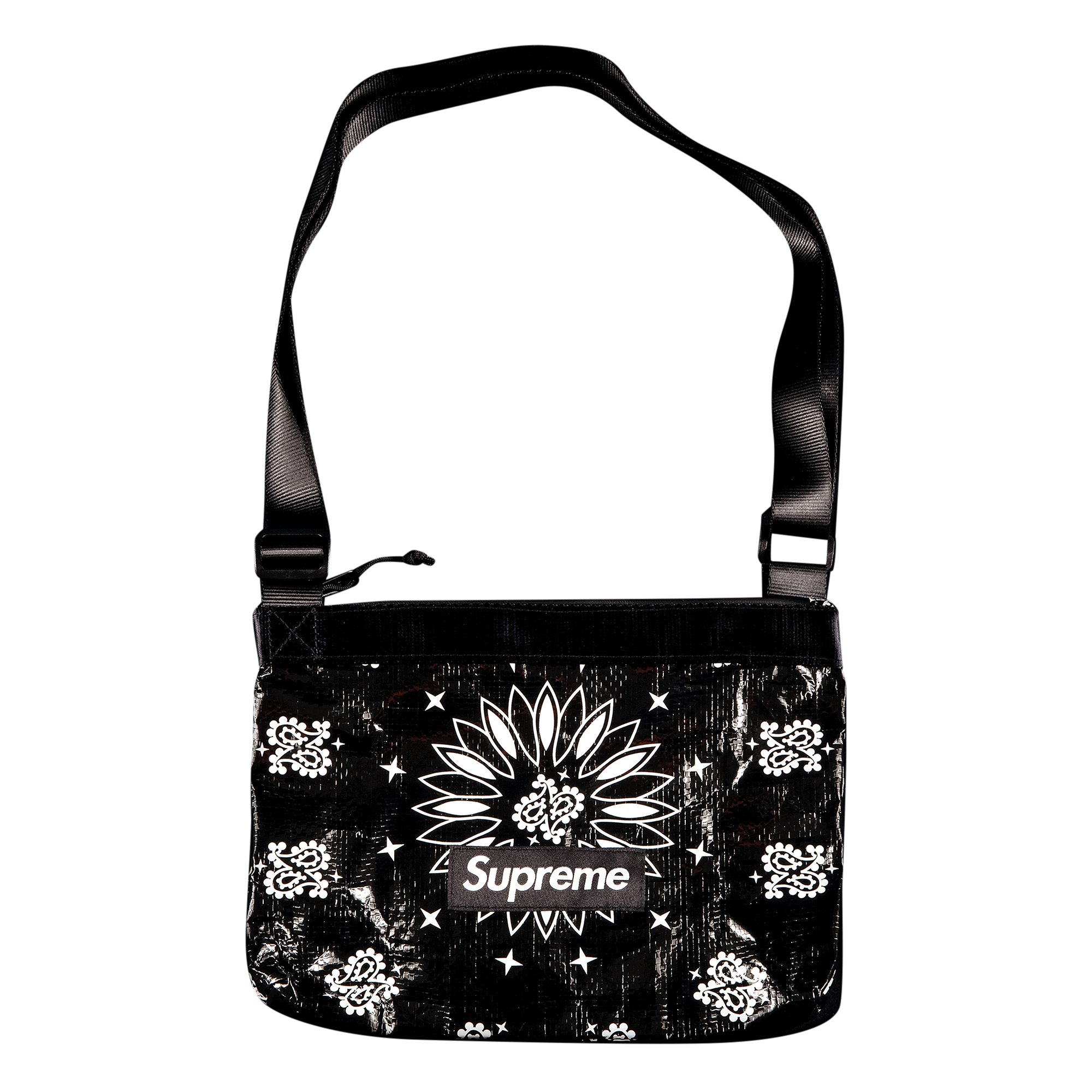 Supreme Bandana Tarp Side Bag 'Black' | Men's Size Onesize