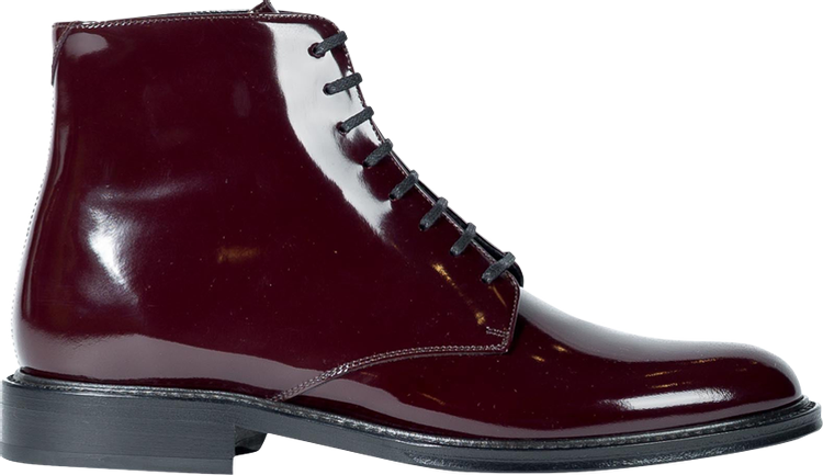 Saint Laurent Army 20 Lace Up Boot Burgundy