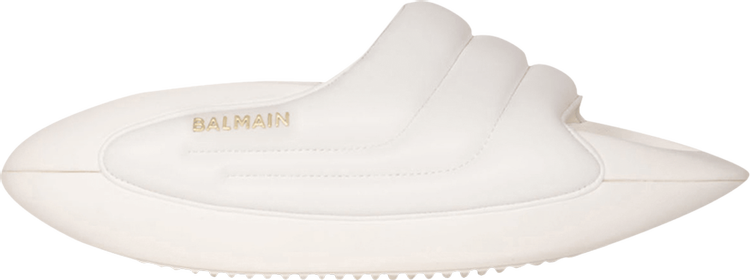 Balmain Wmns B IT Quilted Leather Mules White