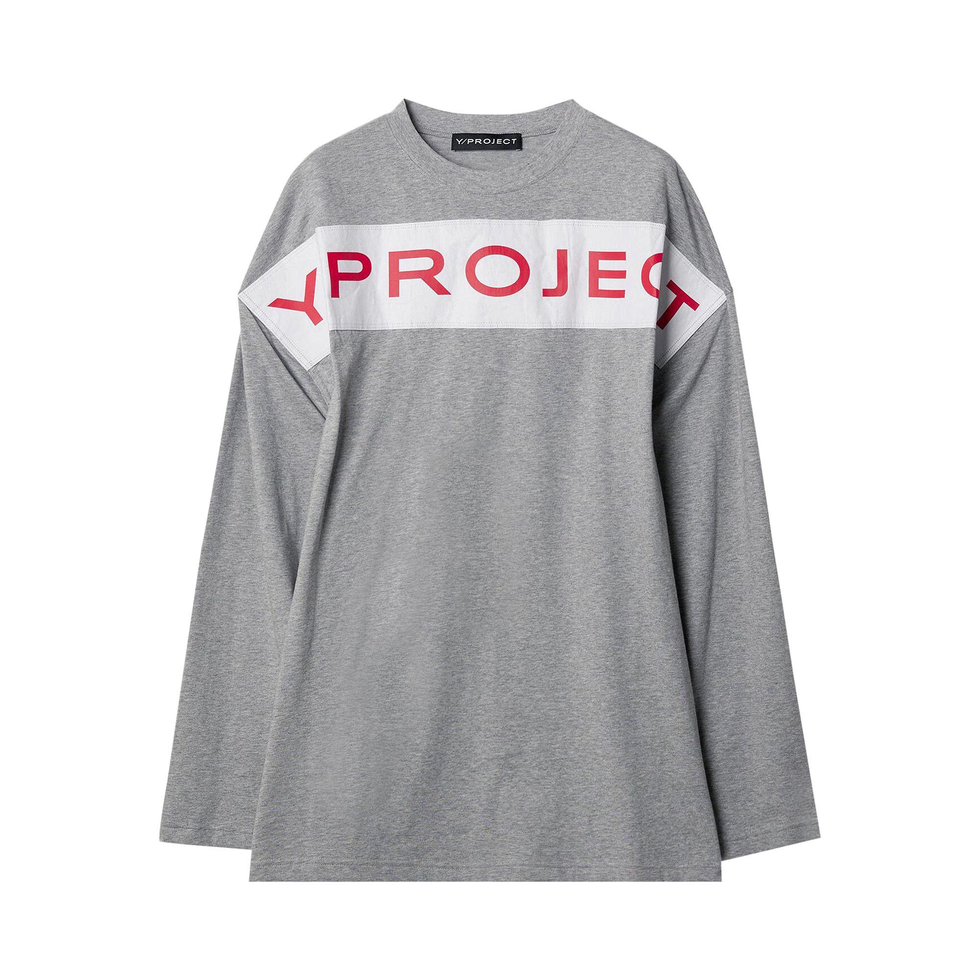 Pre-owned Y/project Scrunched Logo Long-sleeve T-shirt 'grey Melange' | Men's Size Xl
