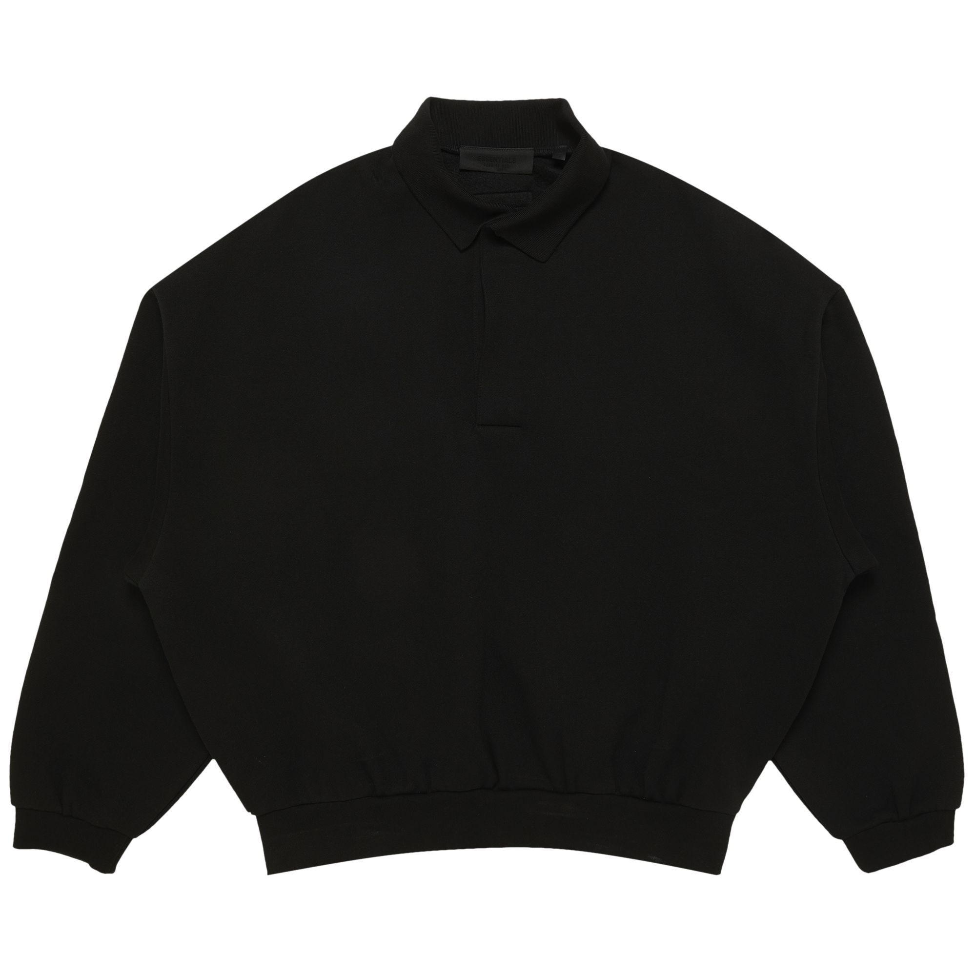 Fear of God Essentials Long-Sleeve Polo 'Jet Black' | Men's Size S