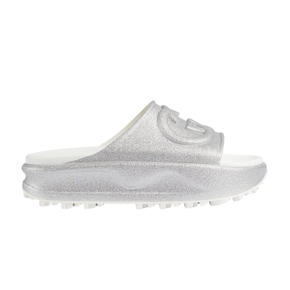 Pre-owned Gucci Wmns Slide Sandal 'interlocking G - Silver'