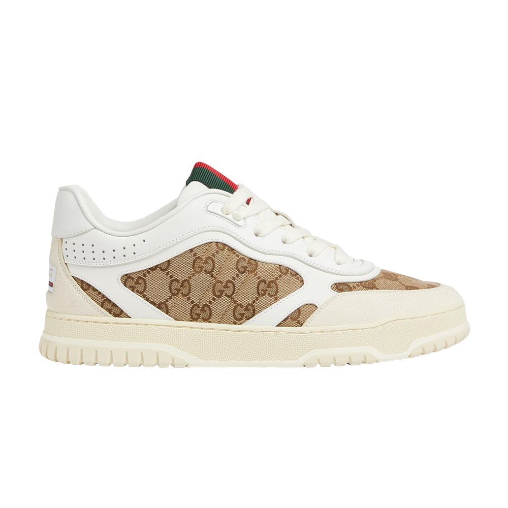 Pre-owned Gucci Re-web Sneaker 'gg Canvas - White Beige' In Brown