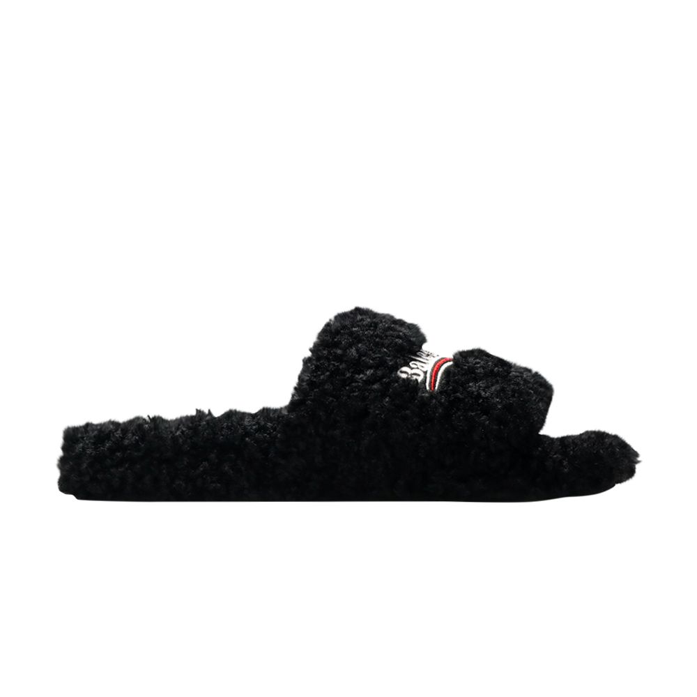 Balenciaga Wmns Furry Slides 'Black Red' | Blue | Women's Size 40