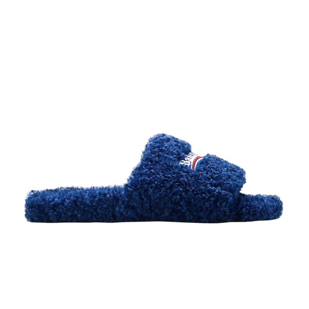 Balenciaga Furry Slides 'Blue' | Men's Size 44