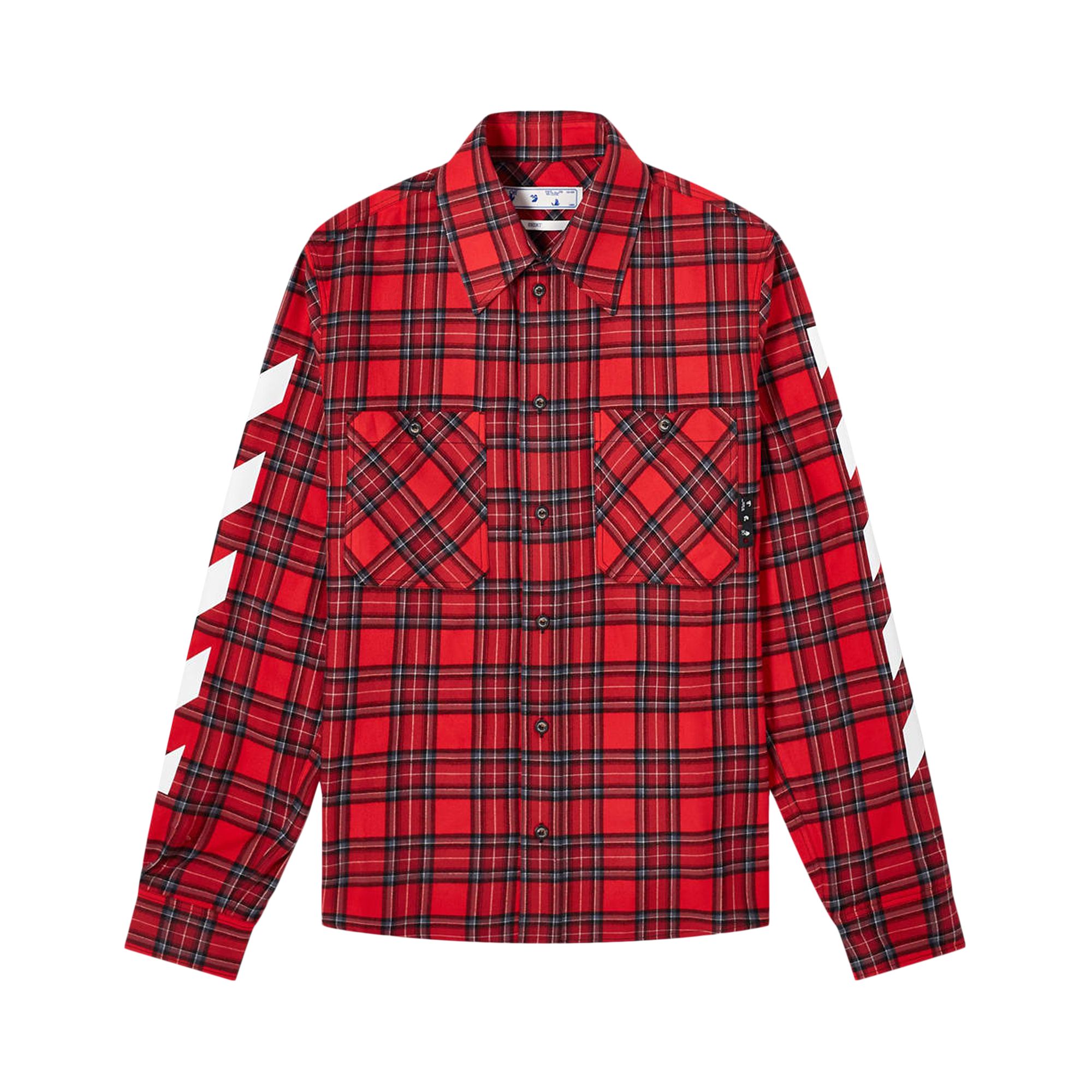 Off-White Diag Flannel Shirt 'Samba/White' | Men's Size L