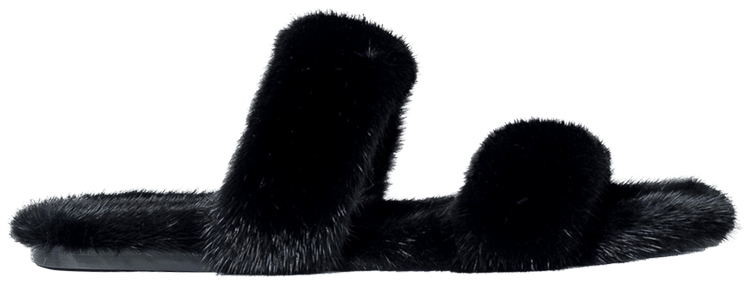Saint Laurent Bleach Slides Mink Black