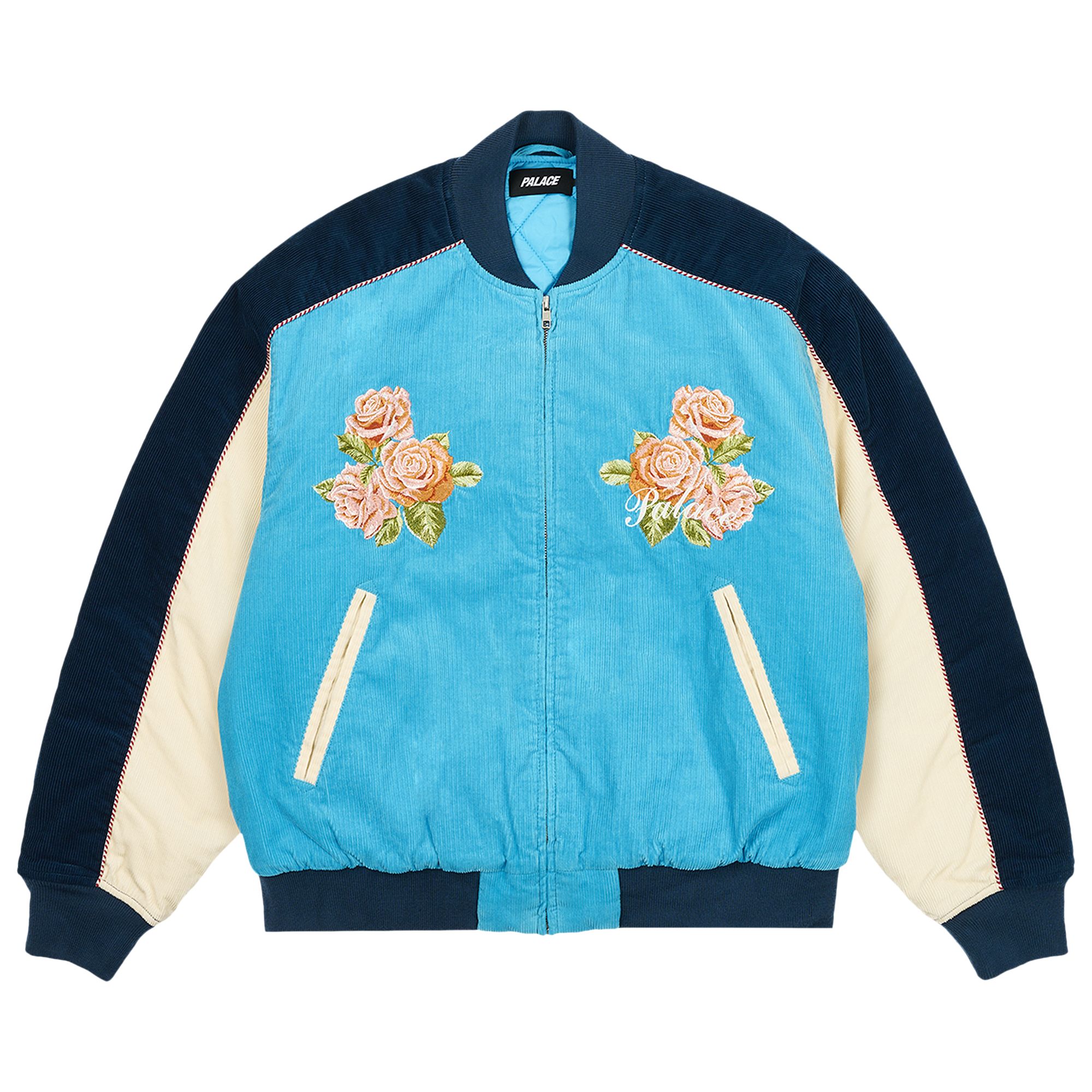 Pre-owned Palace Cat Eye Bomber Jacket 'real Teal' | Men's Size L In Blue