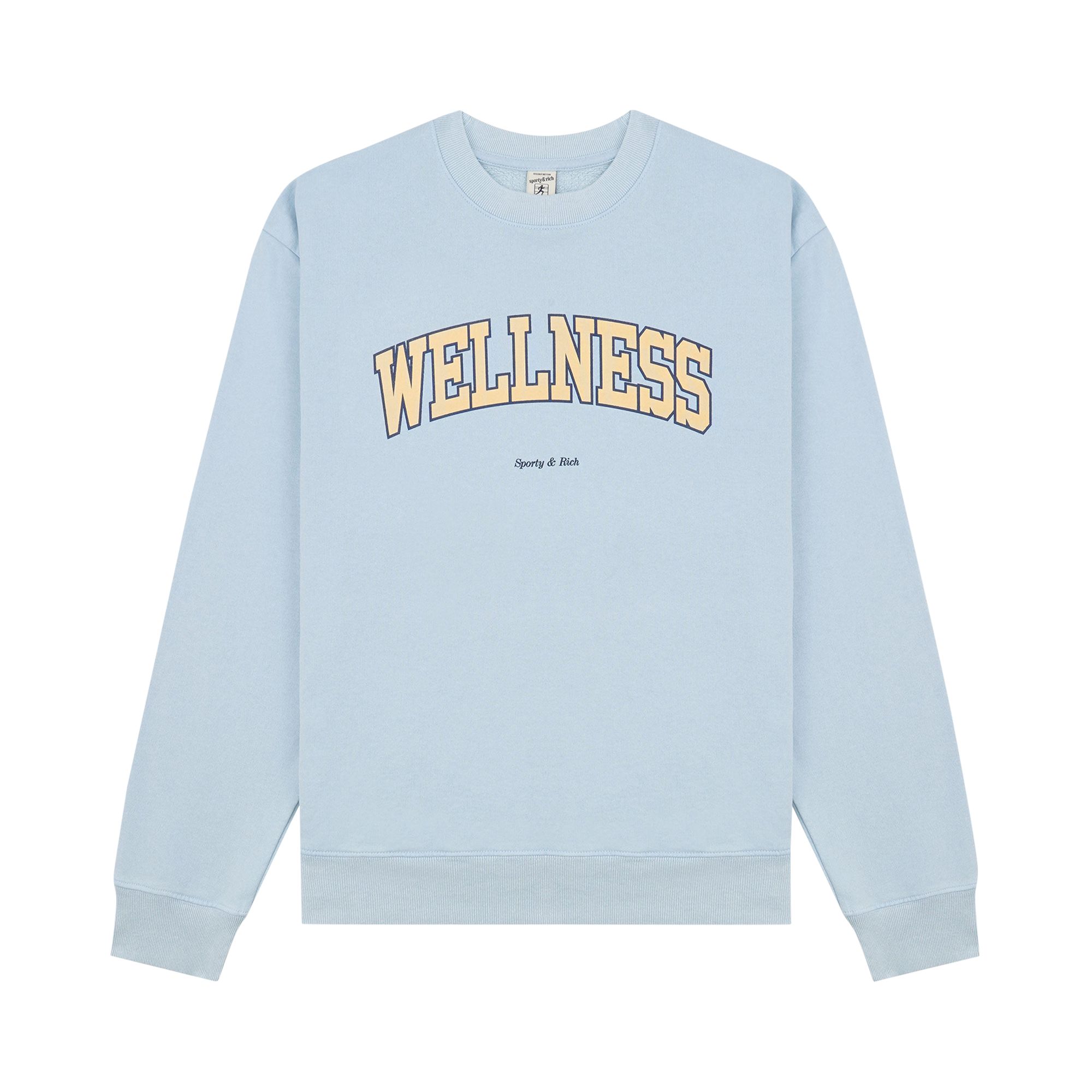 Sporty & Rich Wellness Ivy Crewneck 'China Blue/Almond/Navy' | Women's Size XS