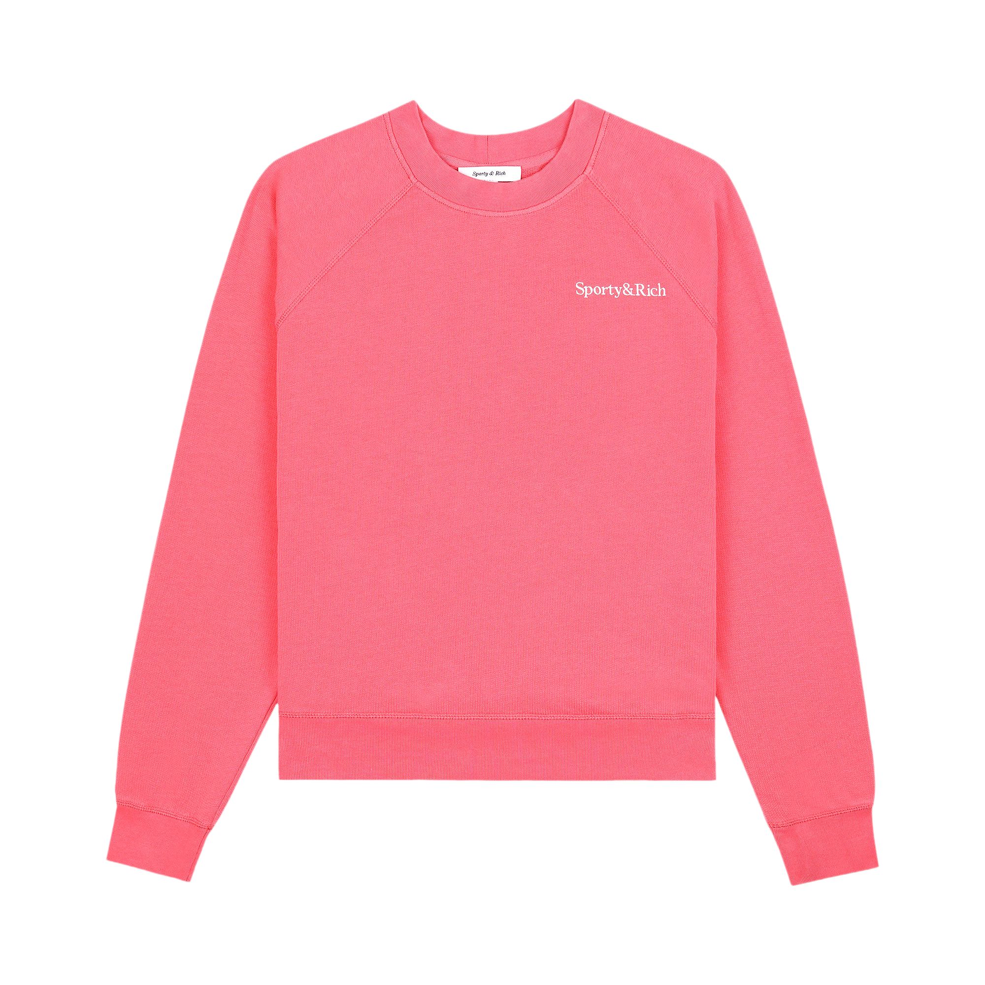 Pre-owned Sporty And Rich Sporty & Rich Serif Logo Soft Crewneck 'cotton Candy/white' | Pink | Women's Size Xs