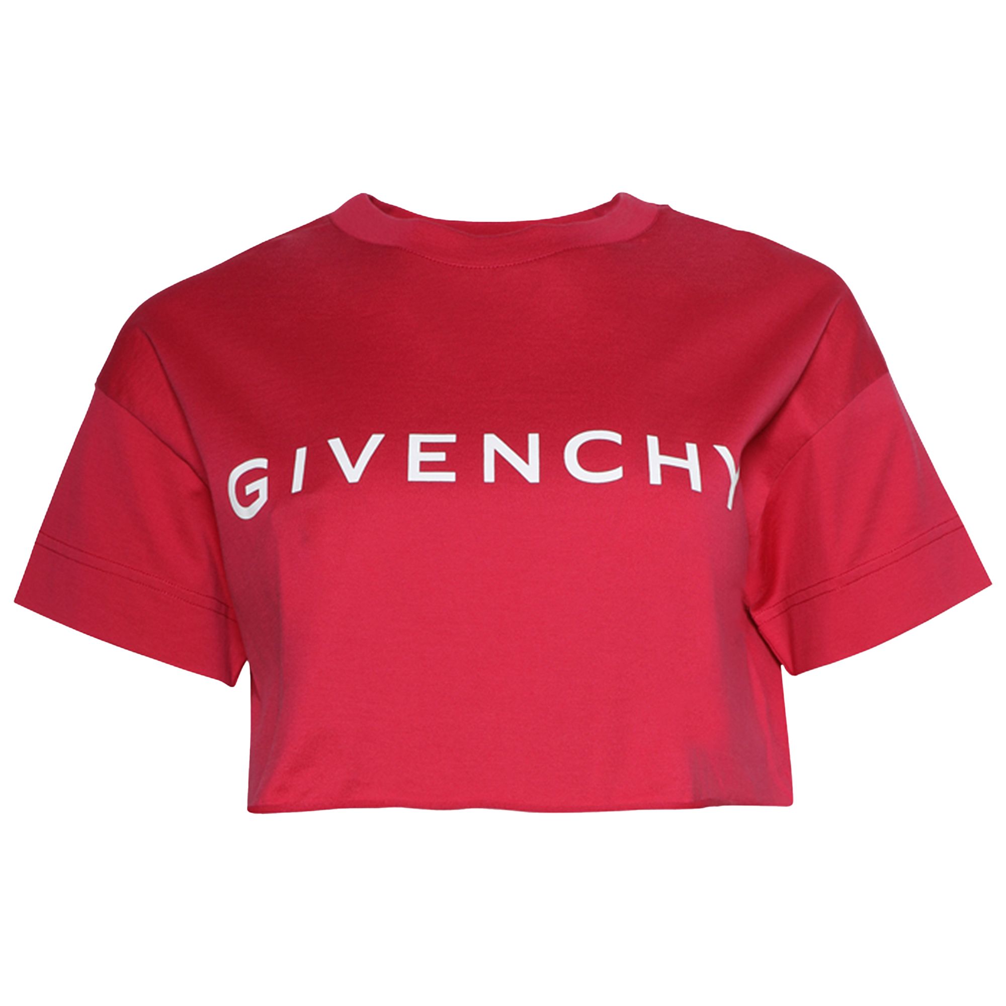 Pre-owned Givenchy Cropped Tee 'raspberry' In Red