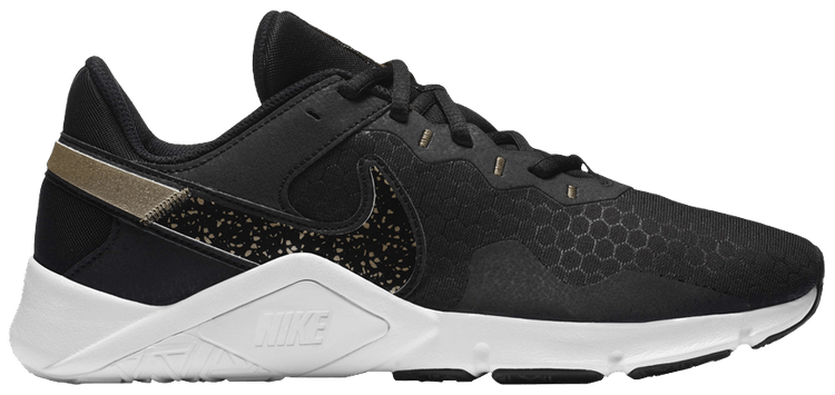 Wmns Legend Essential 2 Premium Black Metallic Gold Grain