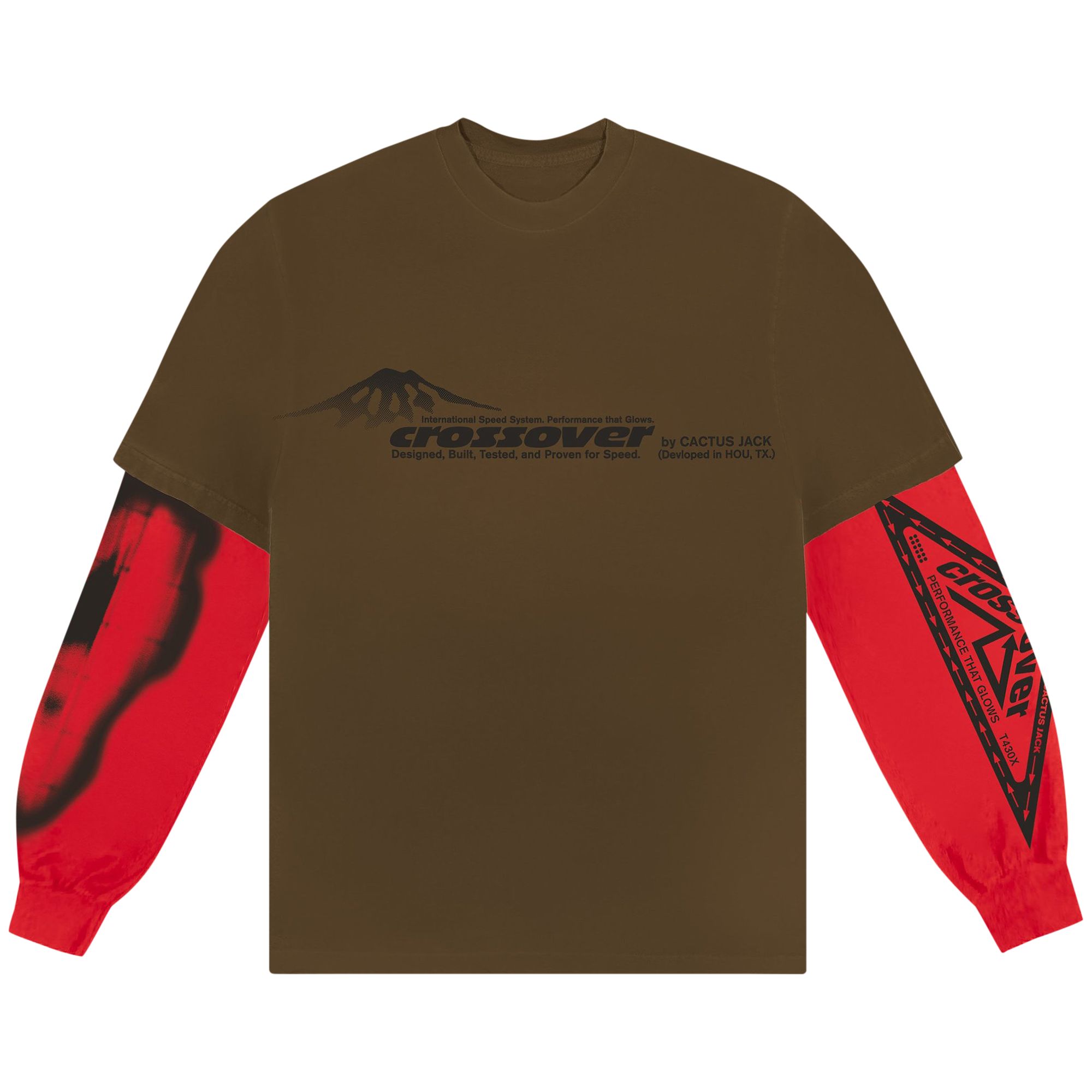 Cactus Jack by Travis Scott Crossover Long-Sleeve 'Brown/Red' | Men's Size S