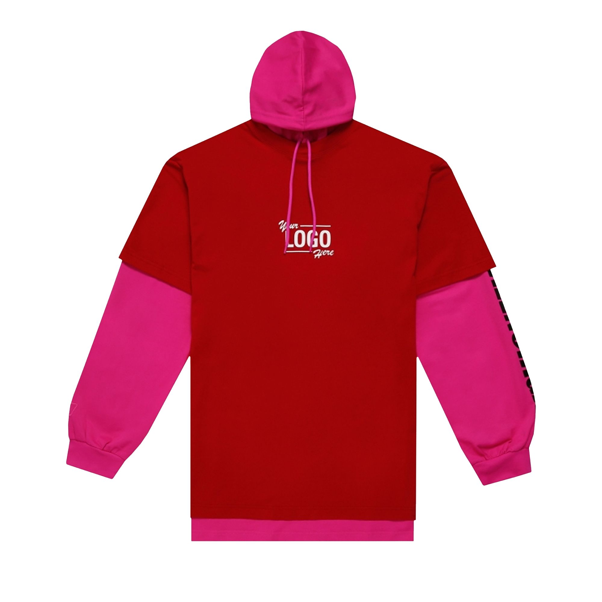 Balenciaga Hooded Double Layer T-Shirt 'Raspberry/White' | Red | Men's Size 2XS