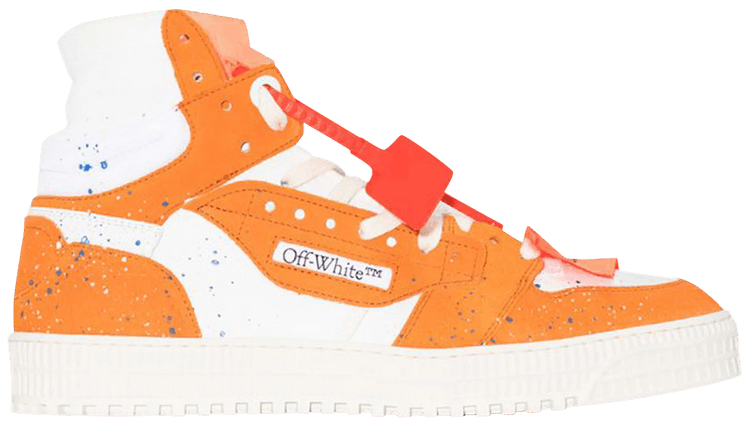 Off White Wmns Off Court 30 High Orange White Paint Splatter