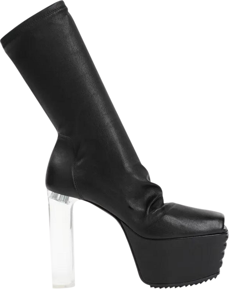 Rick Owens Wmns Minimal Grill Stretch Boot Black Clear