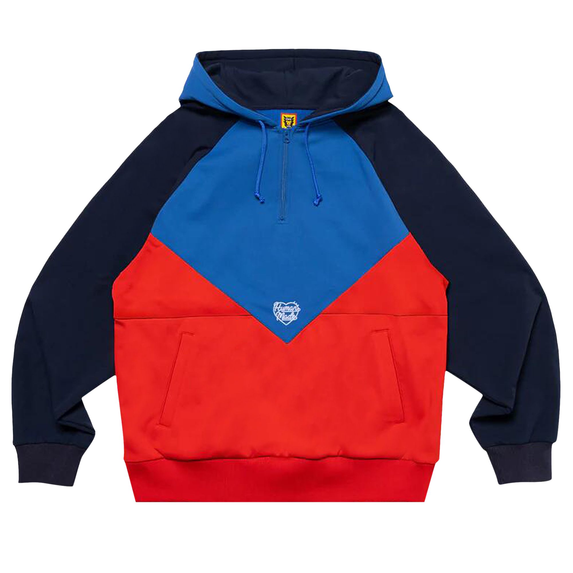 Pre-owned Human Made Half Zip Hoodie 'blue' | Men's Size L