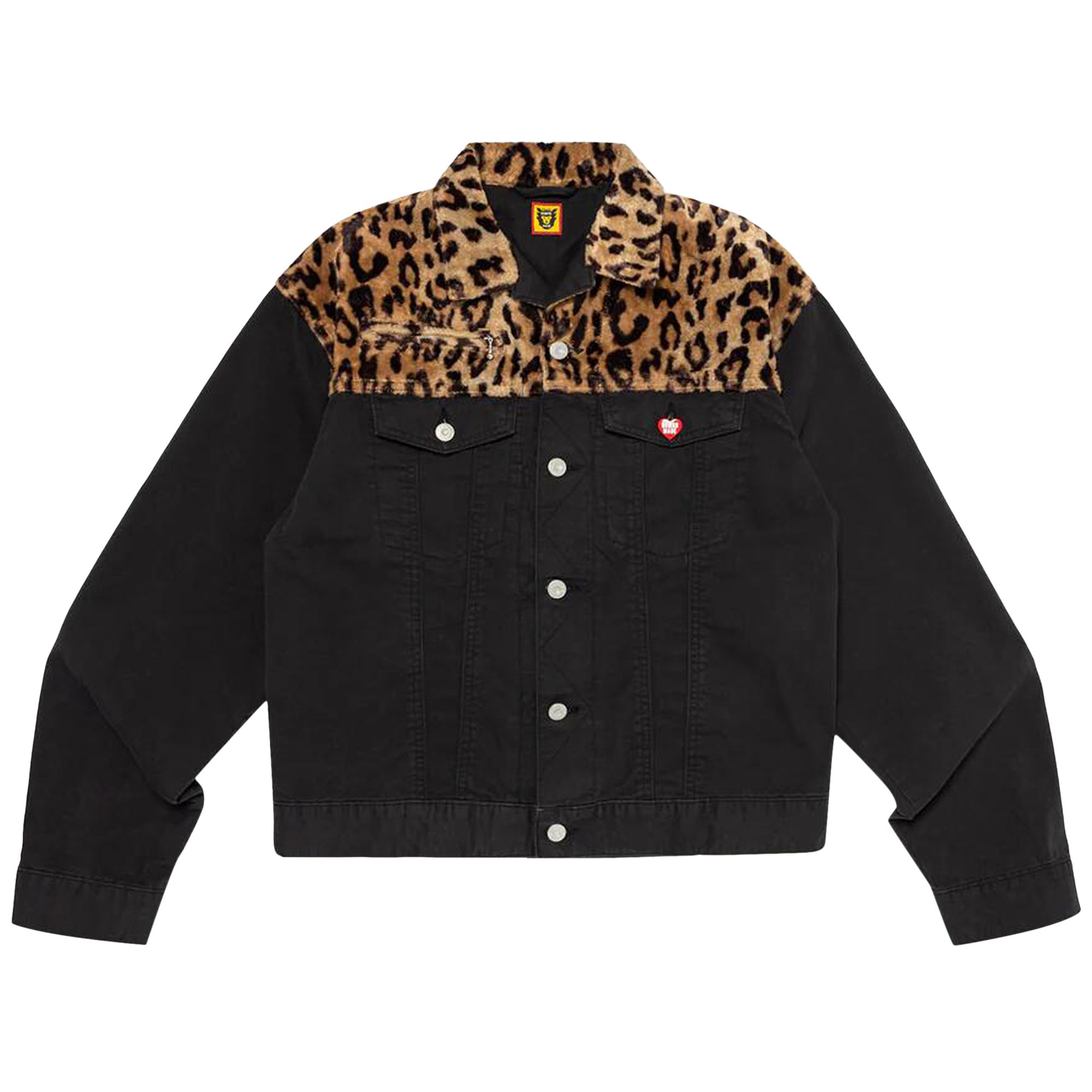 Click to view more detailed imagery on our partner's website Pre-owned Human Made Leopard Denim Work Jacket 'black'