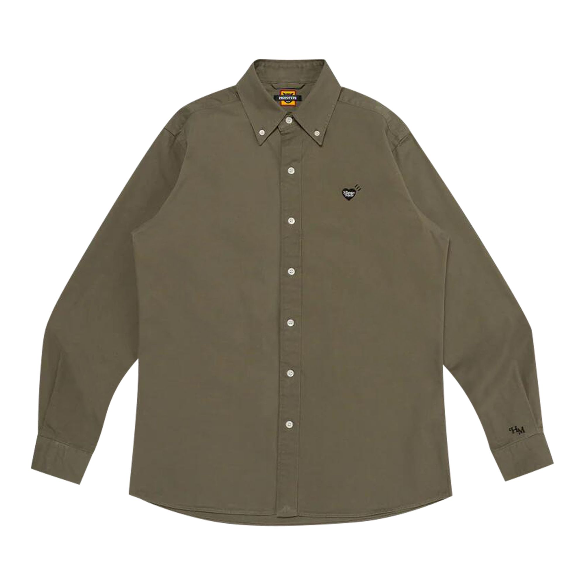 Pre-owned Human Made Twill Bd Shirt 'olive Drab' | Green | Men's Size M