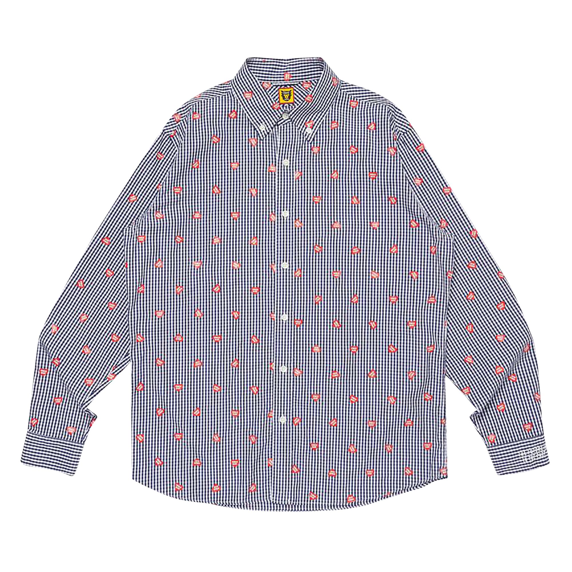 HUMAN MADE HUMAN MADE HEART GINGHAM CHECK SHIRT 'NAVY'