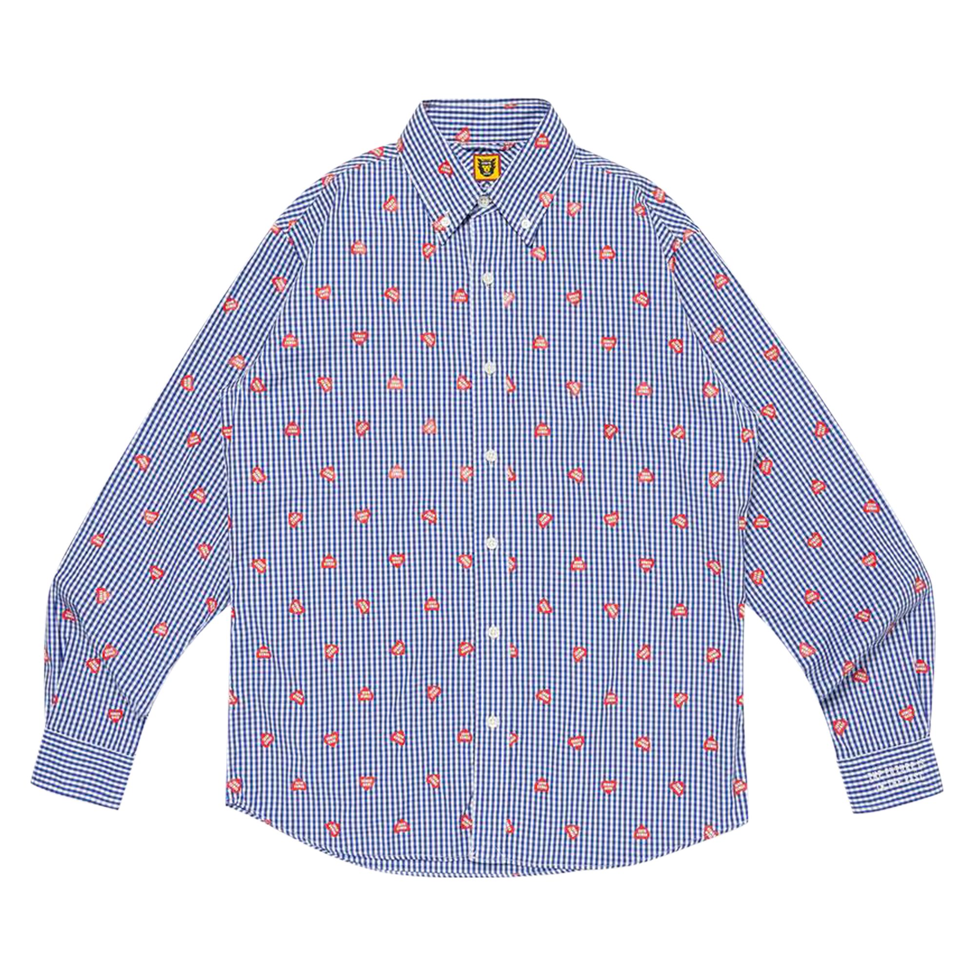 HUMAN MADE HUMAN MADE HEART GINGHAM CHECK SHIRT 'BLUE'