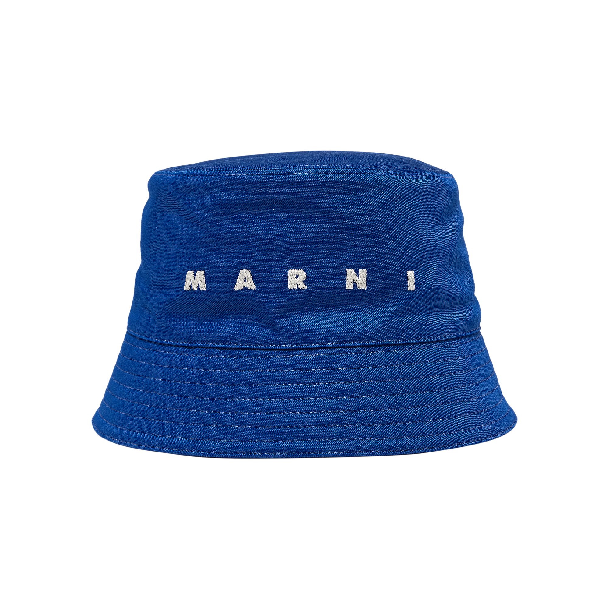 Marni Gabardine Bucket Hat 'Mazarine Blue' | Men's Size L