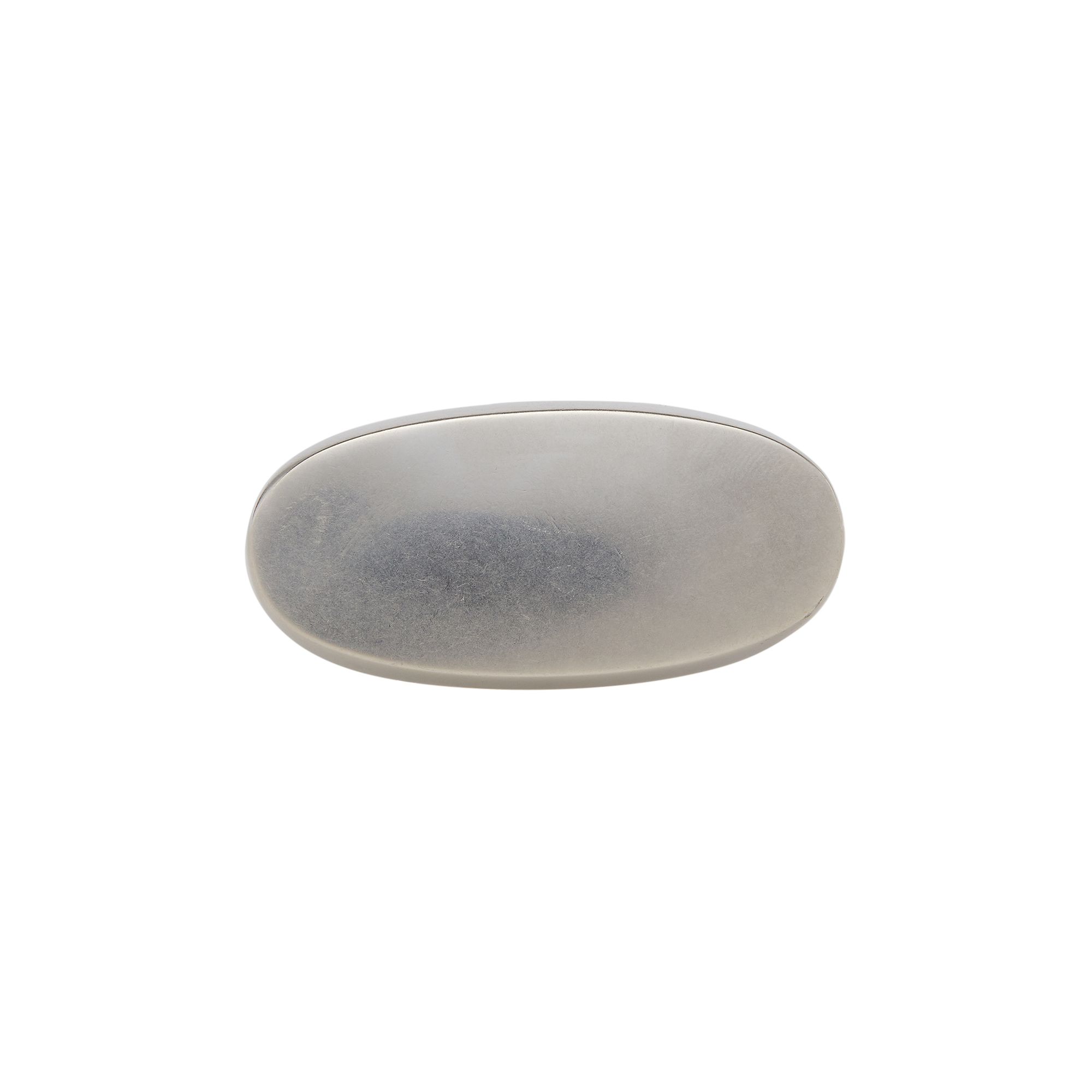 Pre-owned Mm6 Maison Margiela Metal Elongated Ring 'palladio Burattato' | Silver | Women's Size S