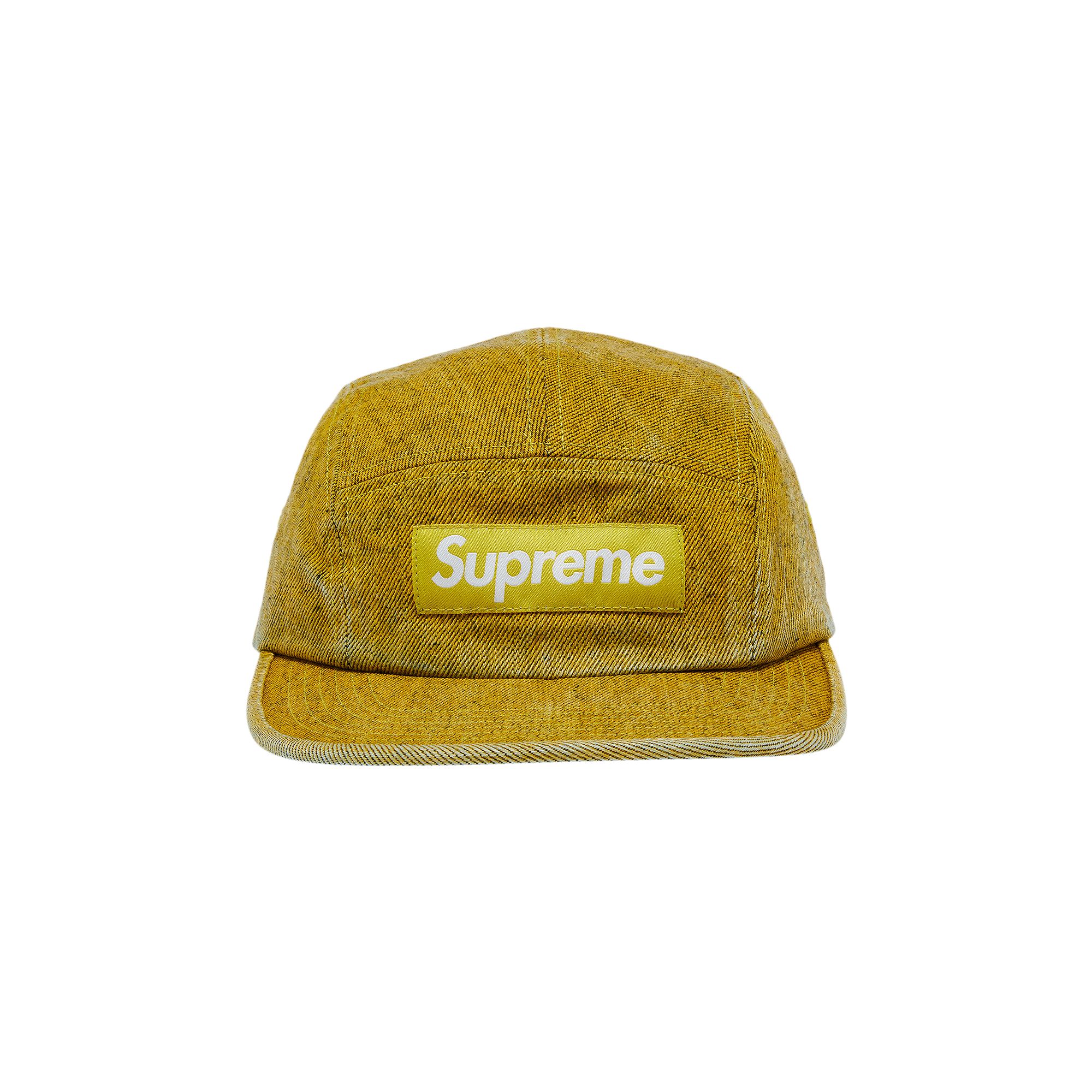 Pre-owned Supreme Coated Denim Camp Cap 'yellow'