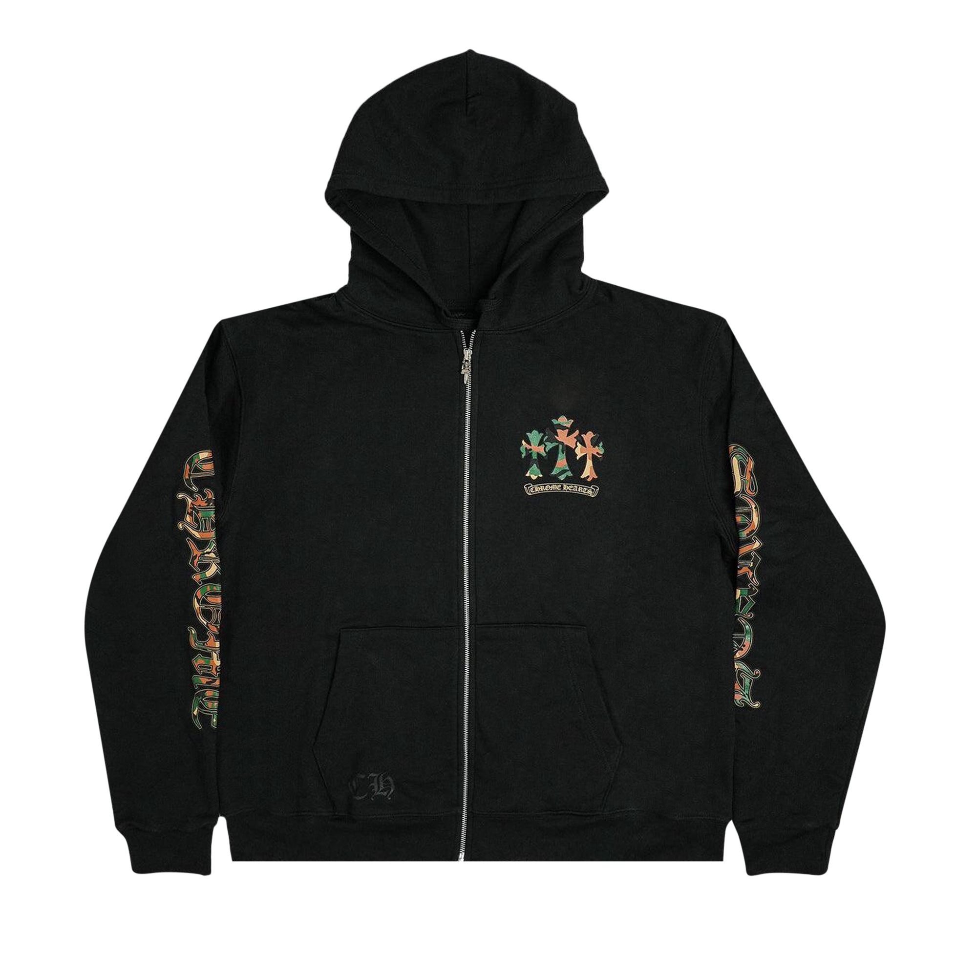 Chrome Hearts Horse Zip Up Hoodie 'Black/Camo' | Men's Size M