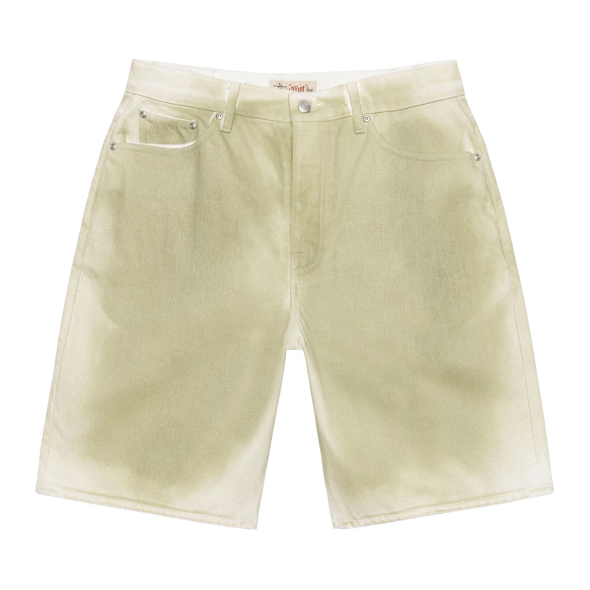 Pre-owned Stussy Spray Dye Big Ol' Short 'olive' In Green