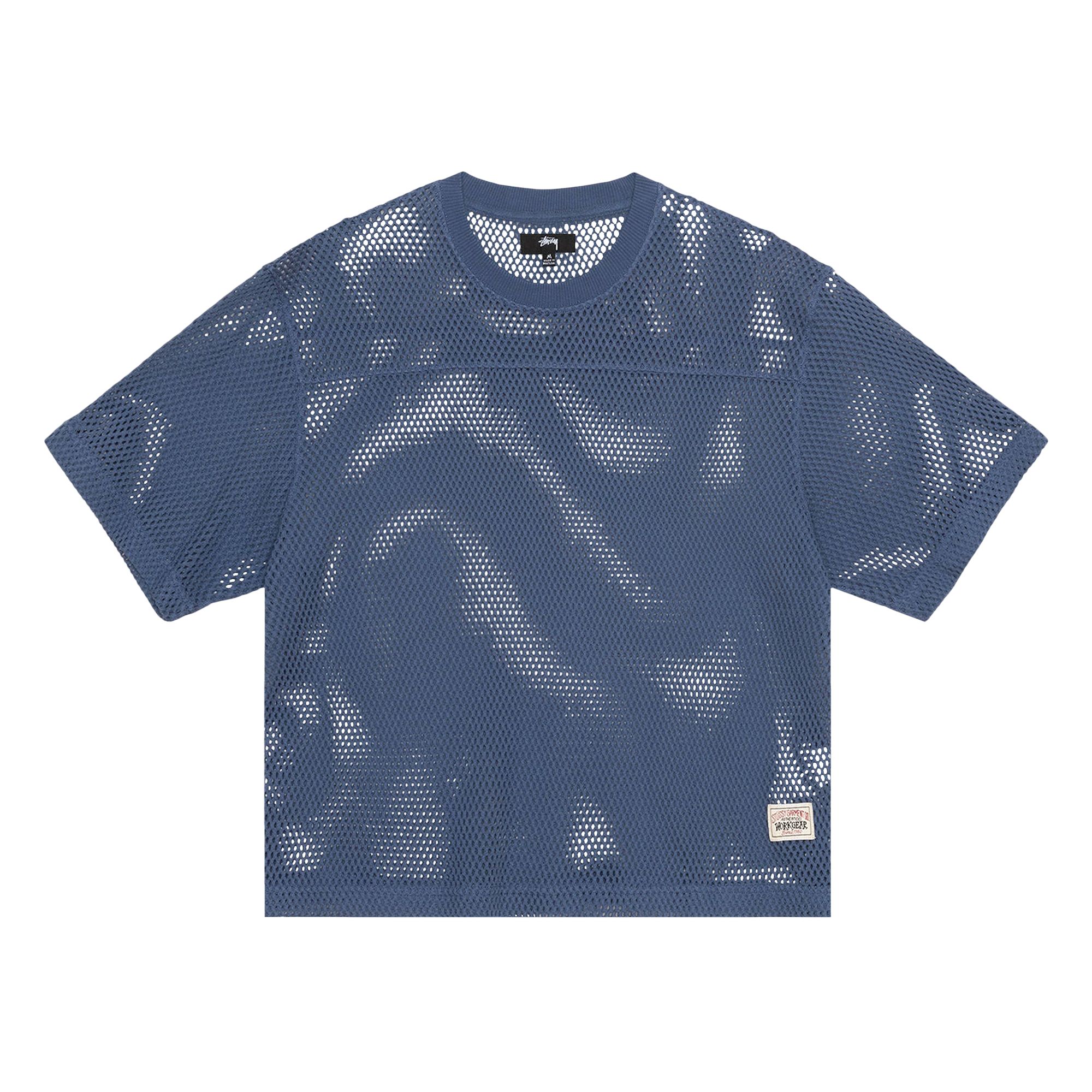 Pre-owned Stussy Mesh Jersey Crew 'navy' | Blue | Men's Size L