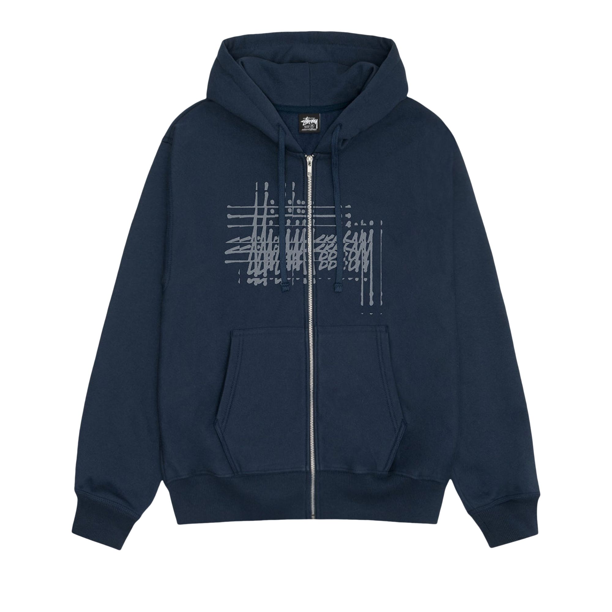 Stussy Refracted Zip Hoodie 'Navy' | Blue | Men's Size L