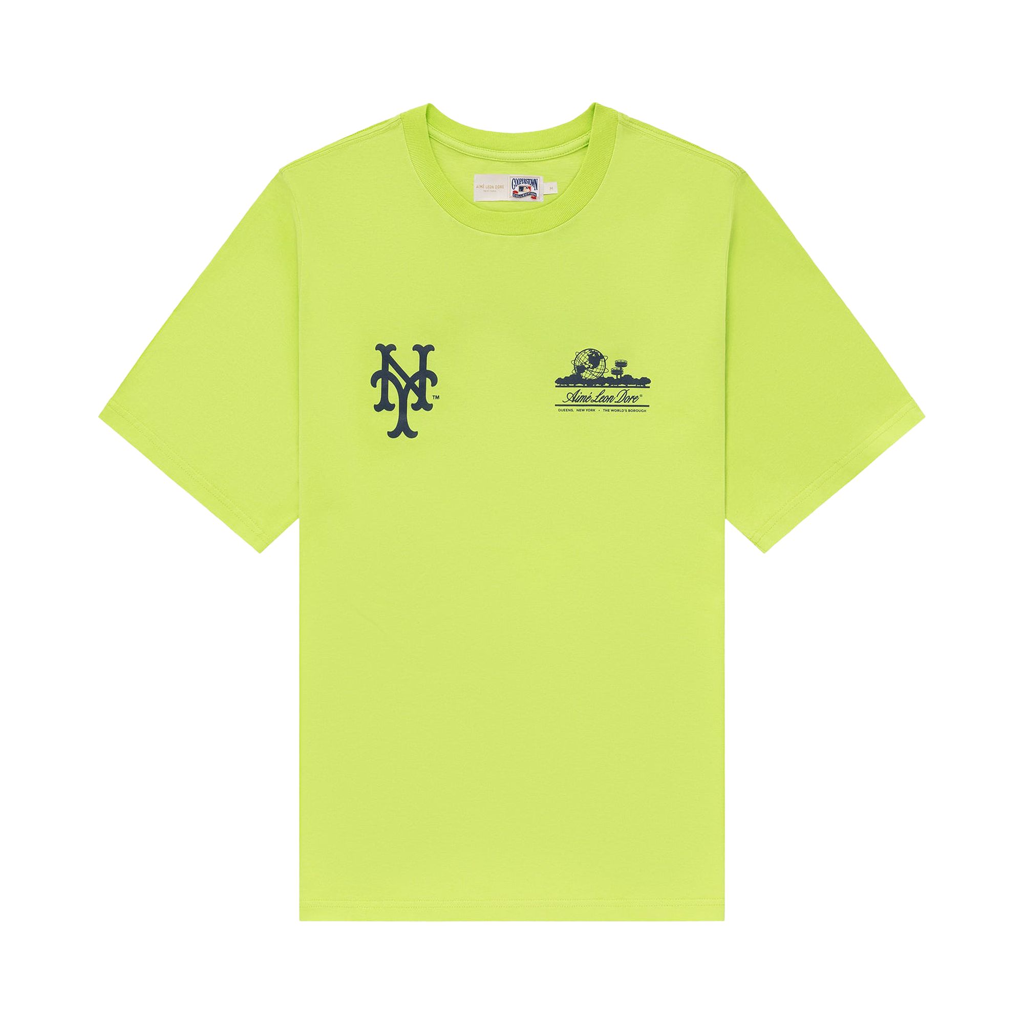Pre-owned Aimé Leon Dore X New York Mets Unisphere Tee 'acid Lime' In Green