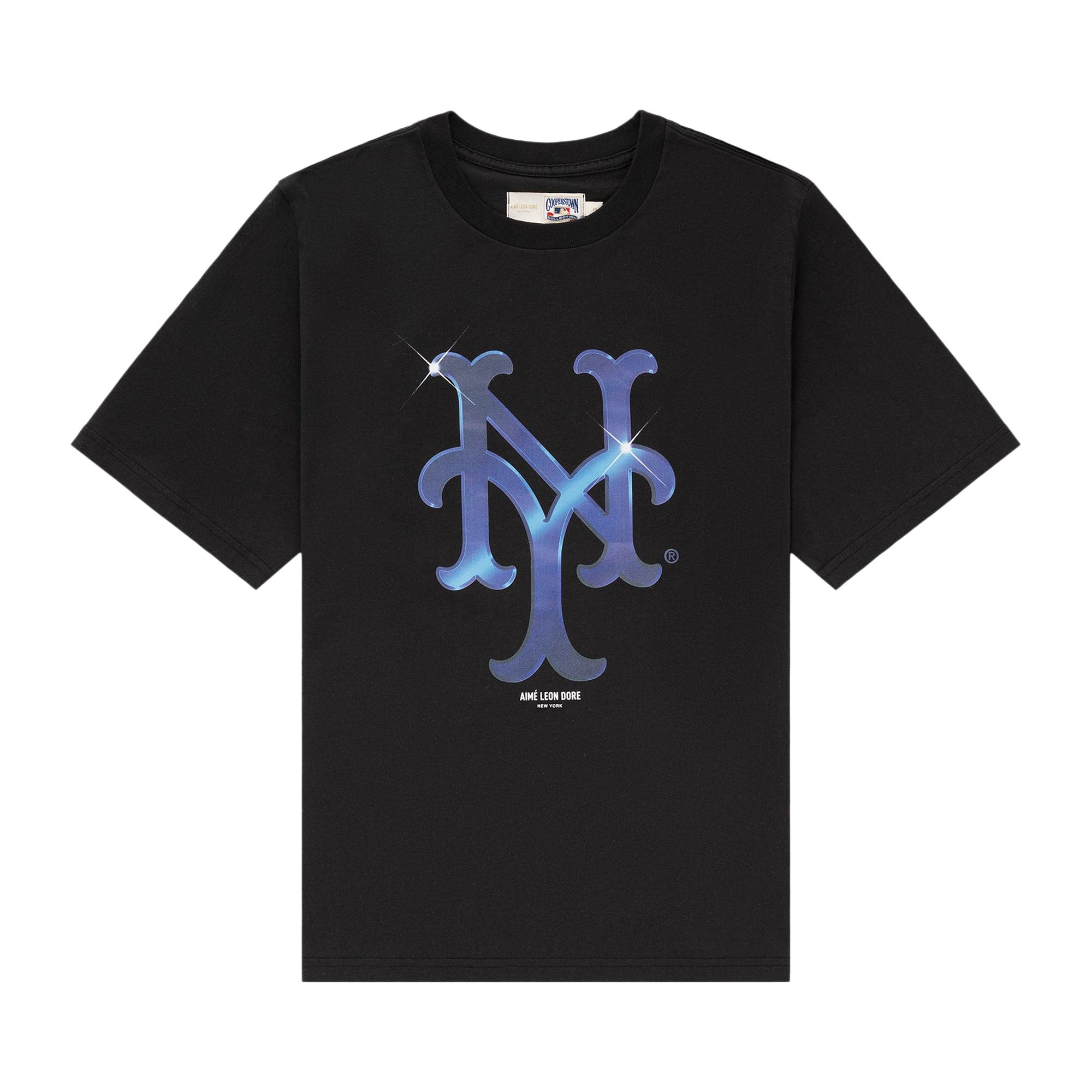 Pre-owned Aimé Leon Dore X New York Mets Logo Tee 'jet Black' | Men's Size Xs