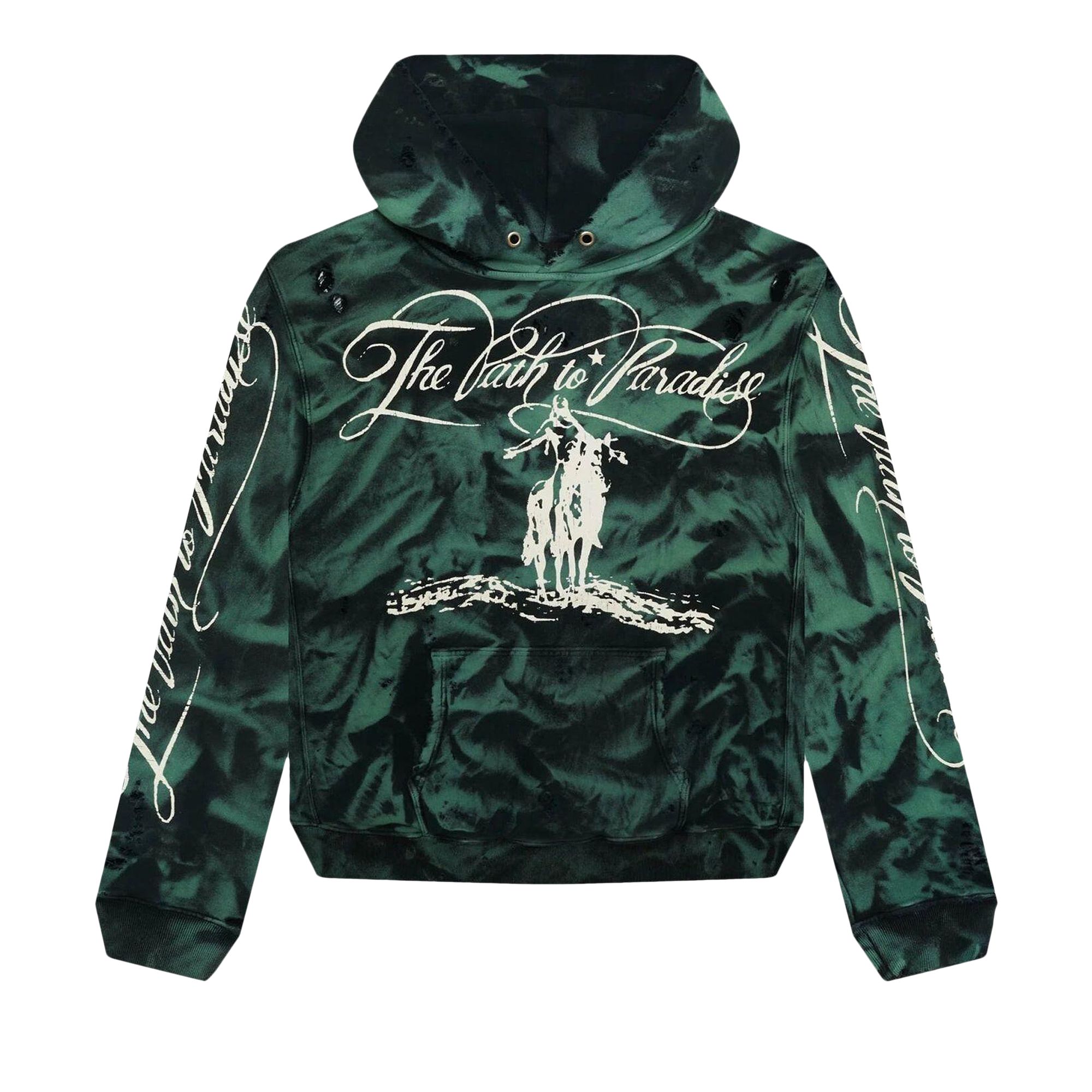 Hellstar Marble Paradise Hoodie 'Green/Black' | Men's Size L