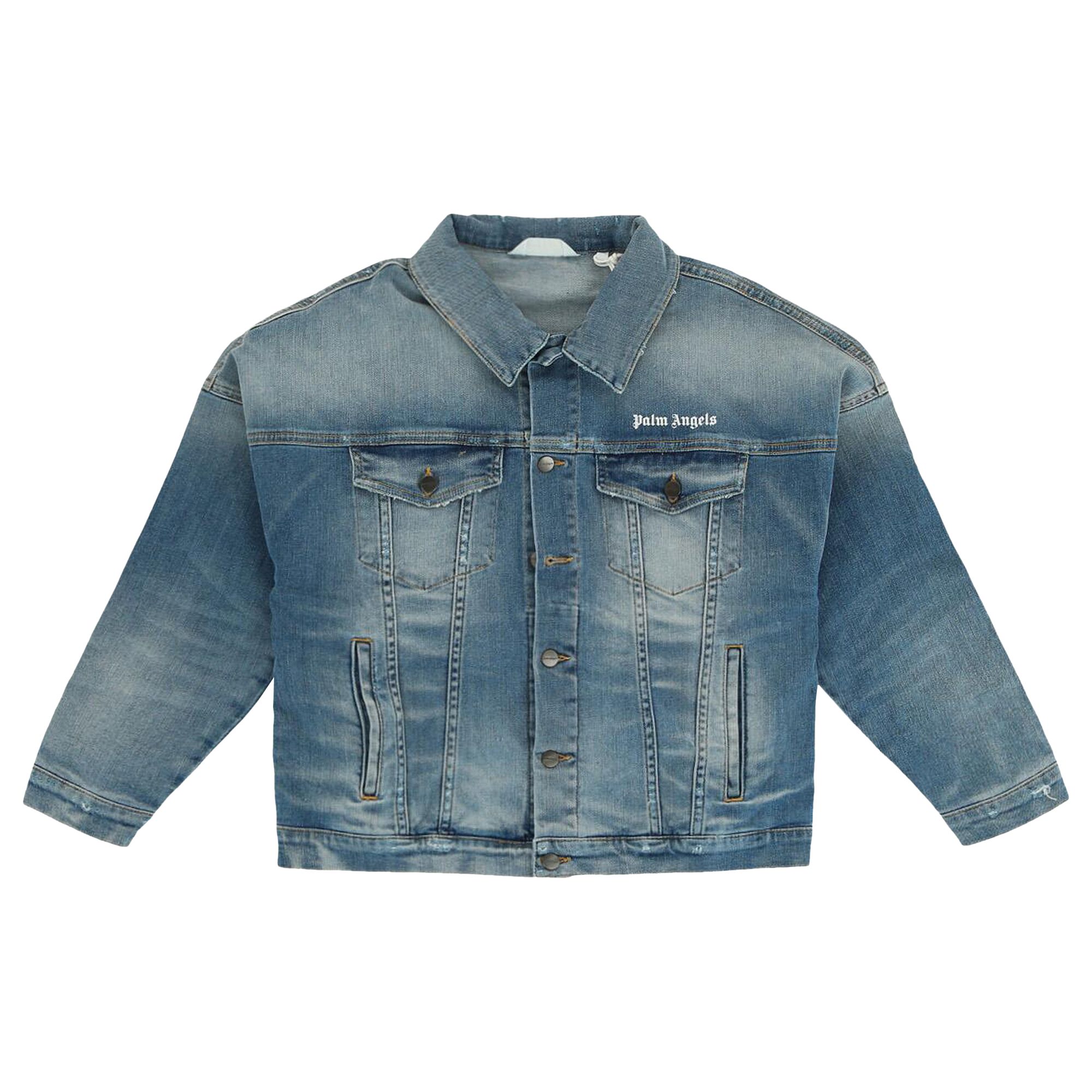 Palm Angels Kids Logo Denim Jacket 'Blue/White' | Kid's Size 12