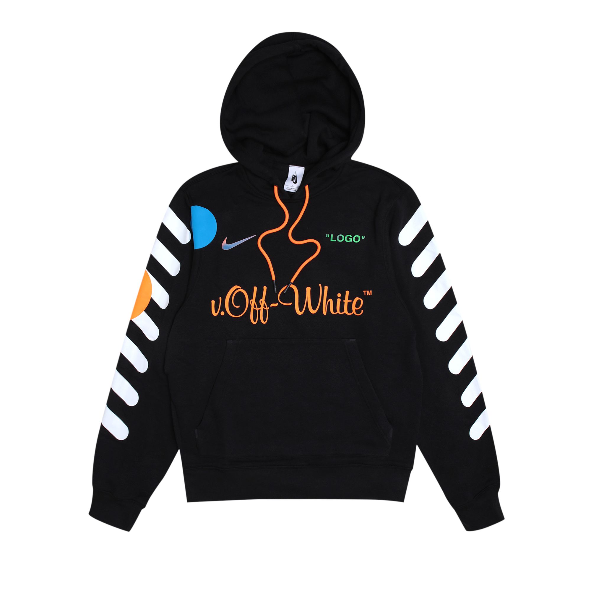 Nikelab x Off-White Mercurial NRG X Hoodie 'Black/Total Orange' | Men's Size M