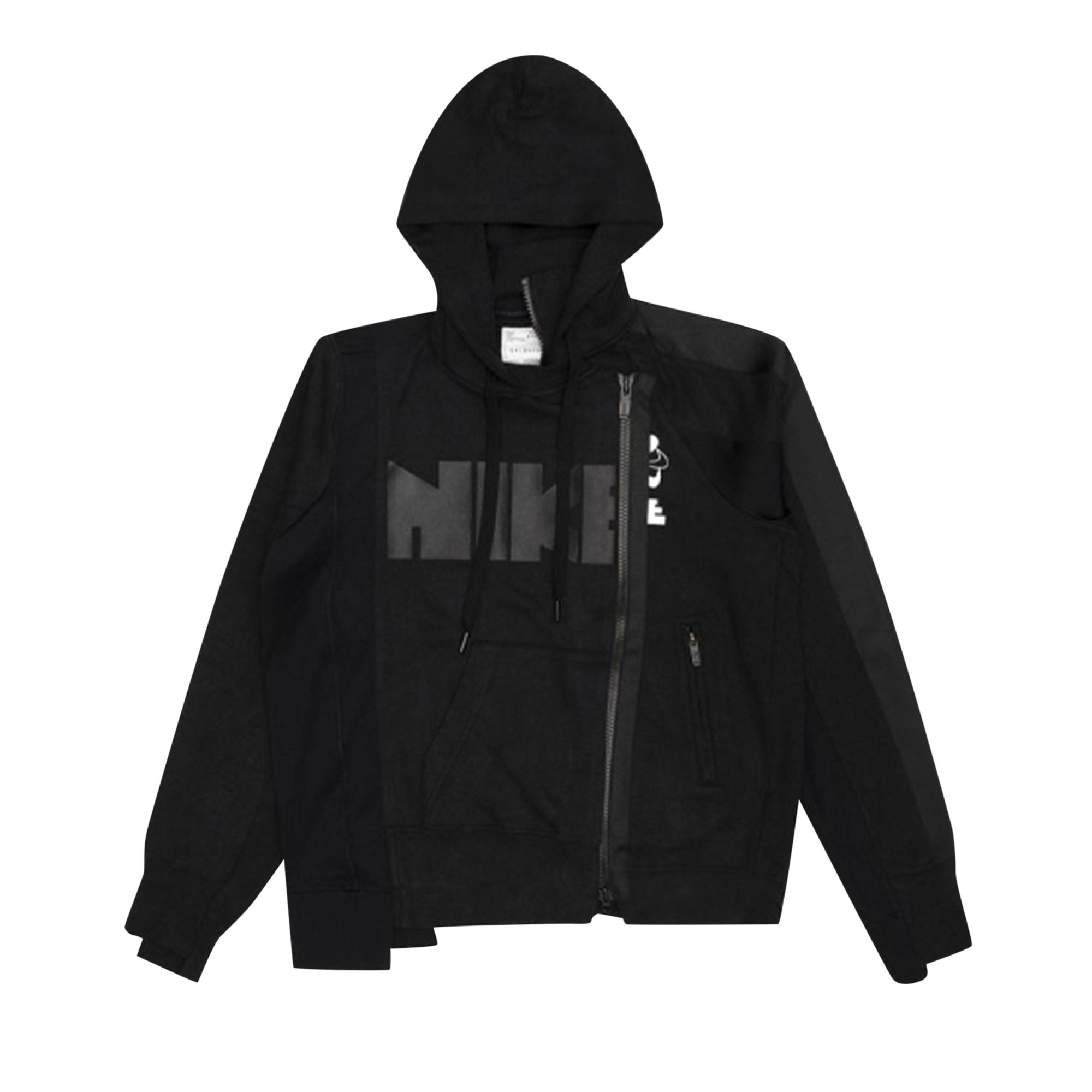 Nike x Sacai Double-Zip Hoodie 'Black/Dark Obsidian' | Women's Size XS