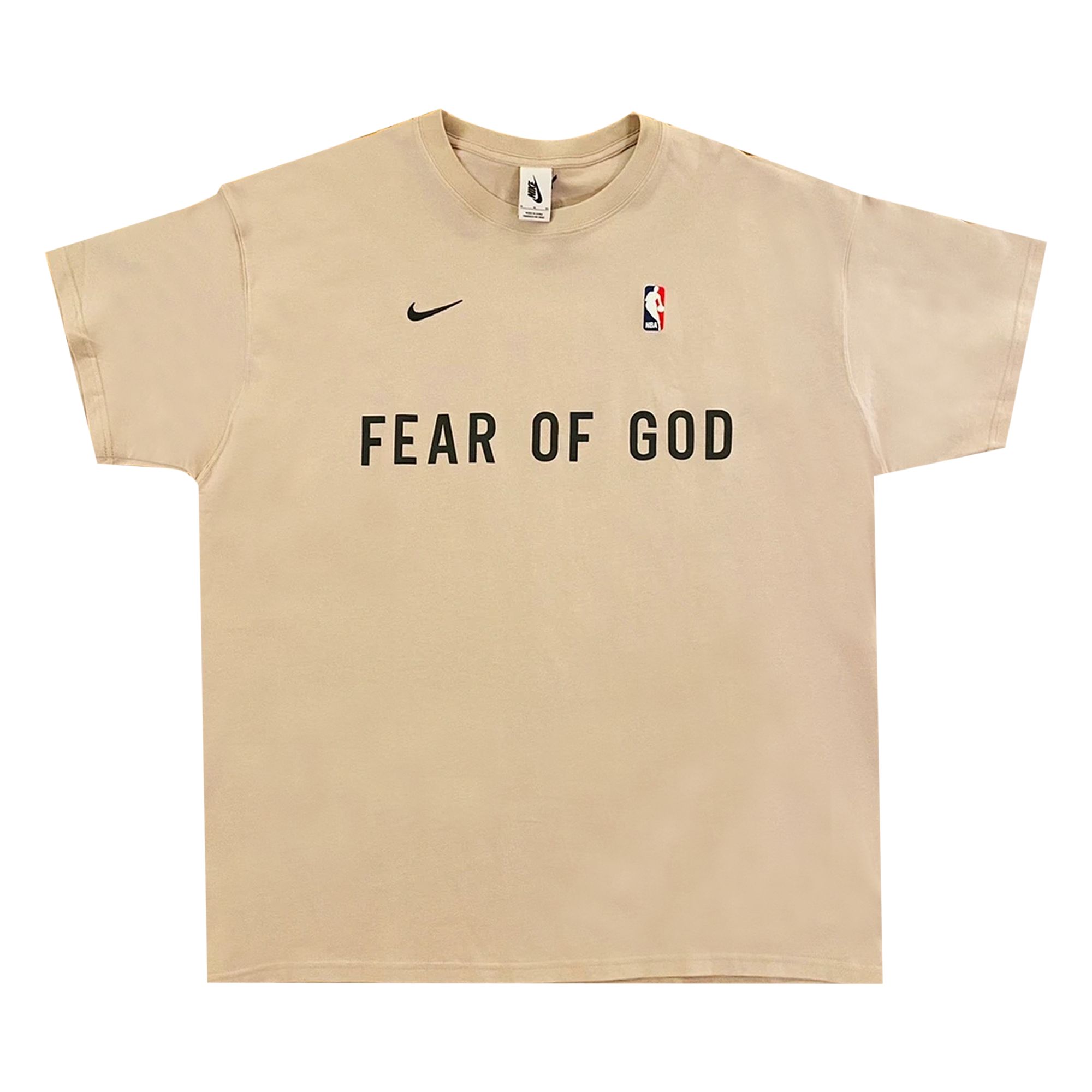 Nike x Fear of God Warm Up T-Shirt 'Oatmeal' | Cream | Men's Size M