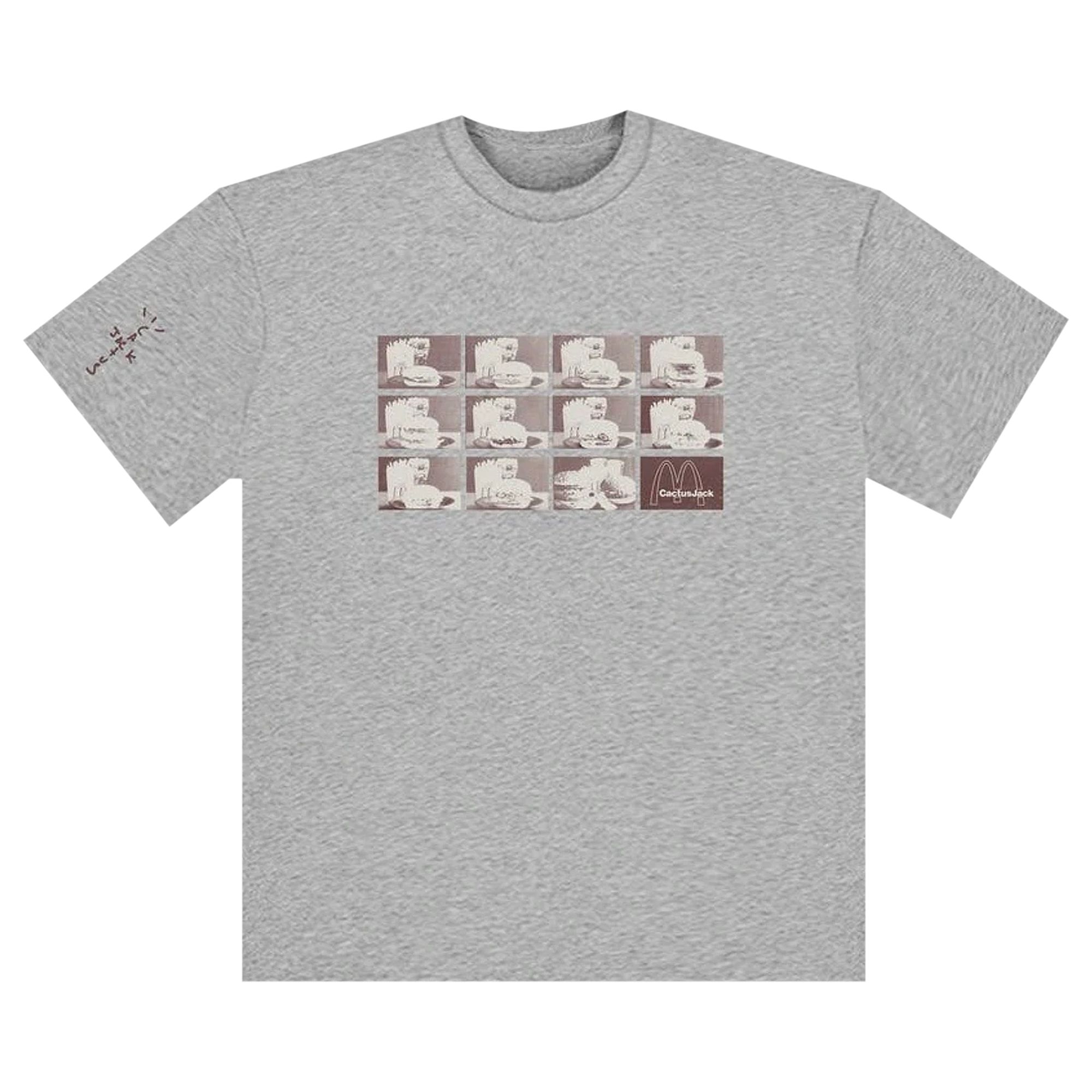 Cactus Jack by Travis Scott x McDonald's Menu Mono Logo T-Shirt 'Sport Grey' | Men's Size XL