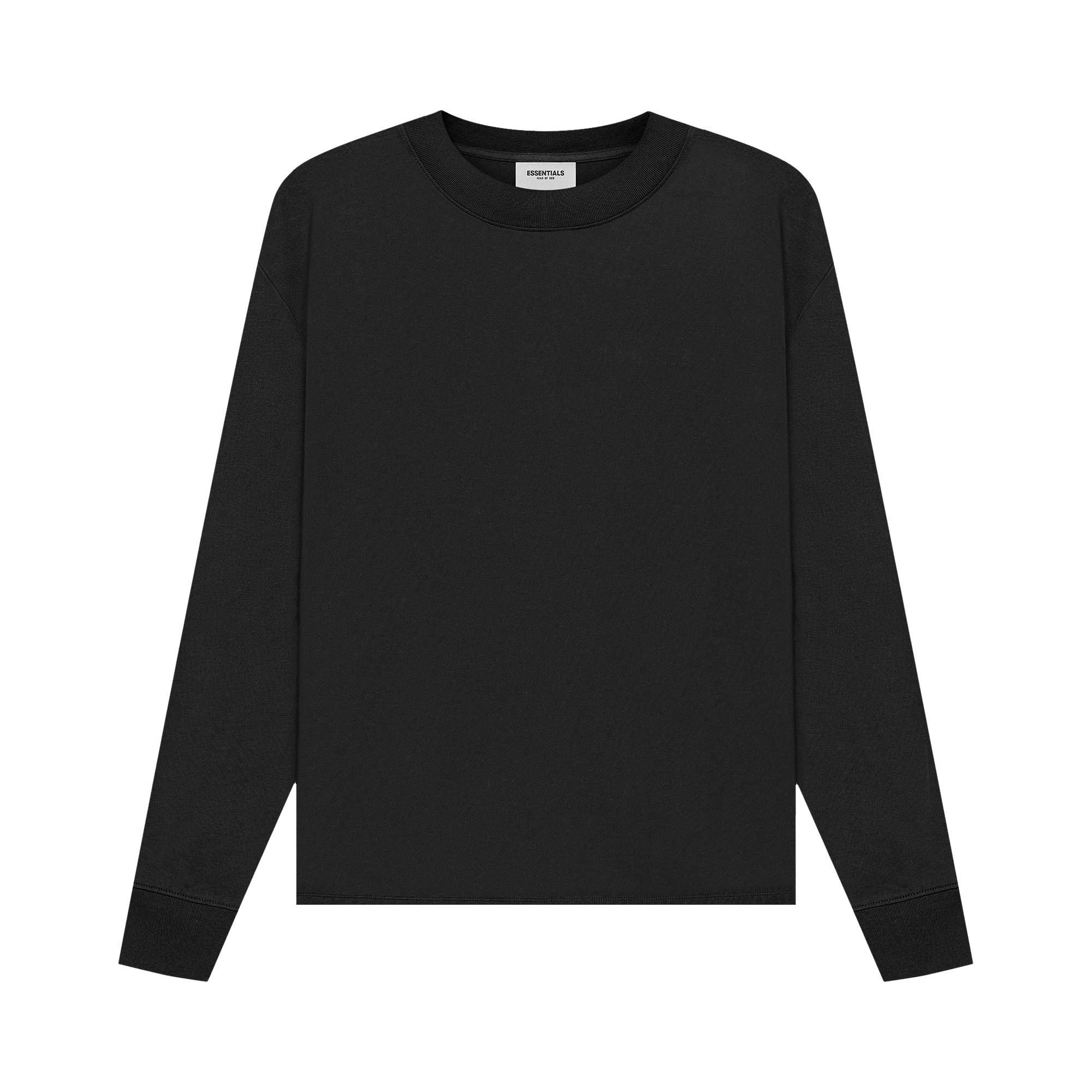 Fear of God Essentials Long-Sleeve Tee 'Stretch Limo' | Black | Men's Size 2XS
