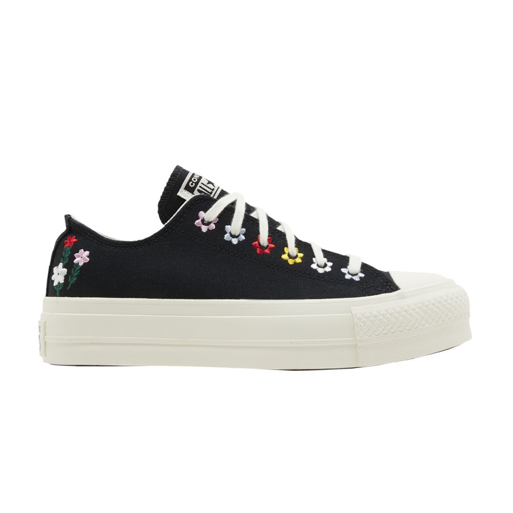 Converse Wmns Chuck Taylor All Star Lift Platform Low 'Floral Embroidery' | Black | Women's Size 6.5