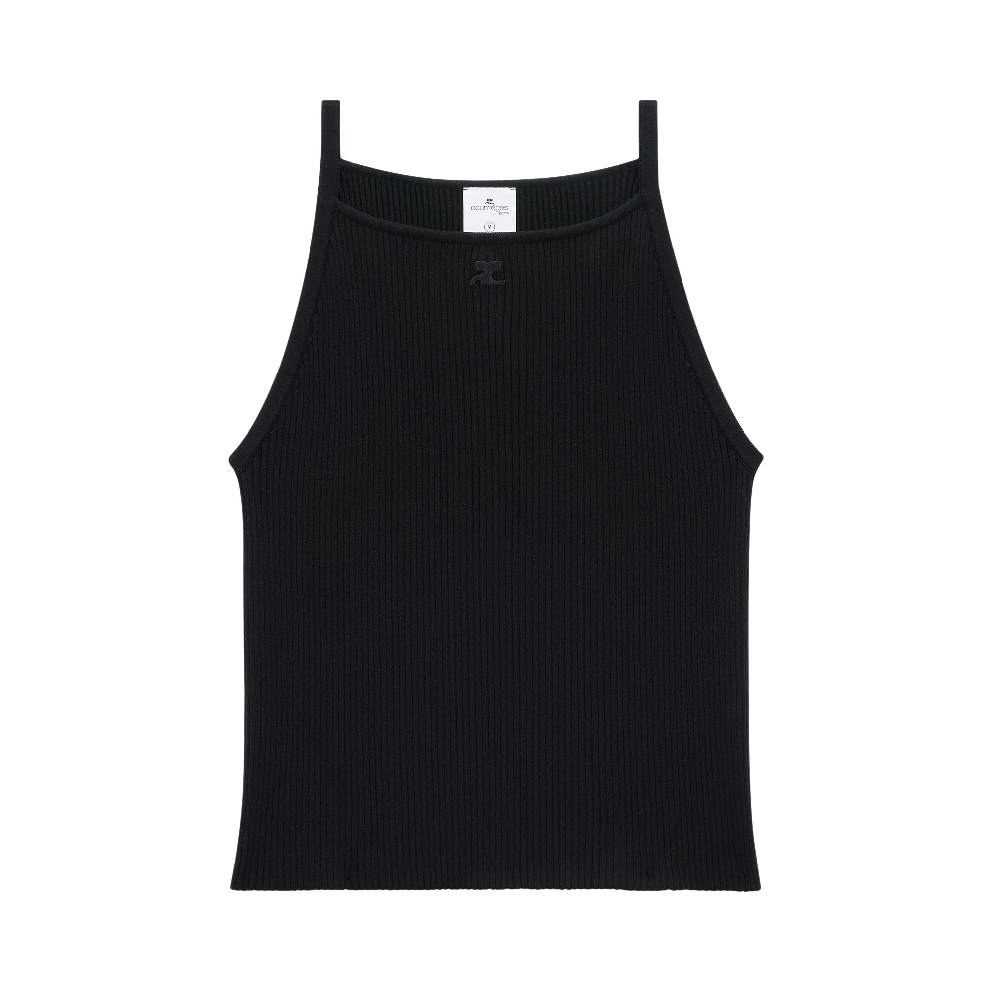 Courrèges Neckline Rib Knit Tank Top 'Black' | Men's Size 2XL