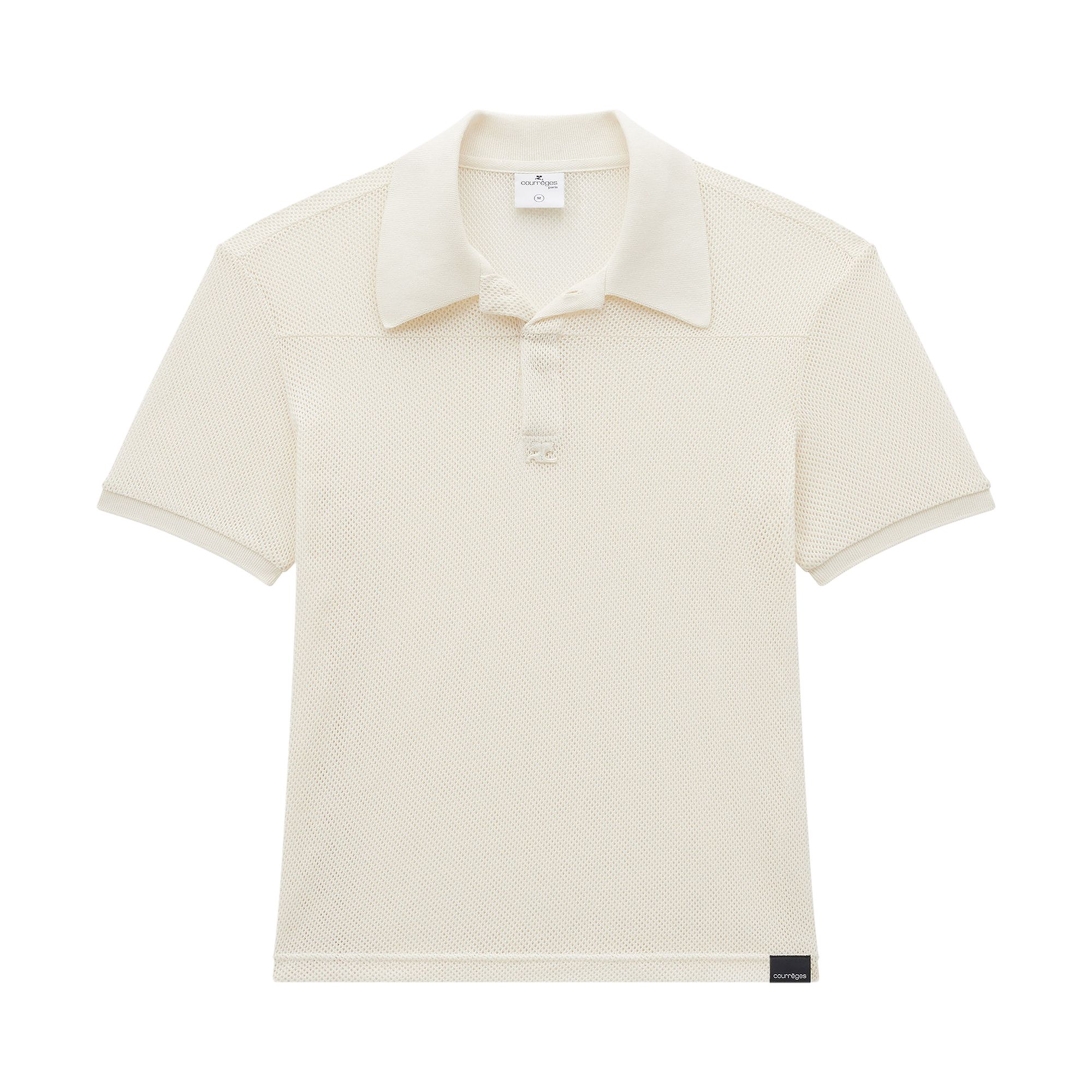 Courrèges Mesh Short-Sleeve Polo 'White' | Men's Size XS