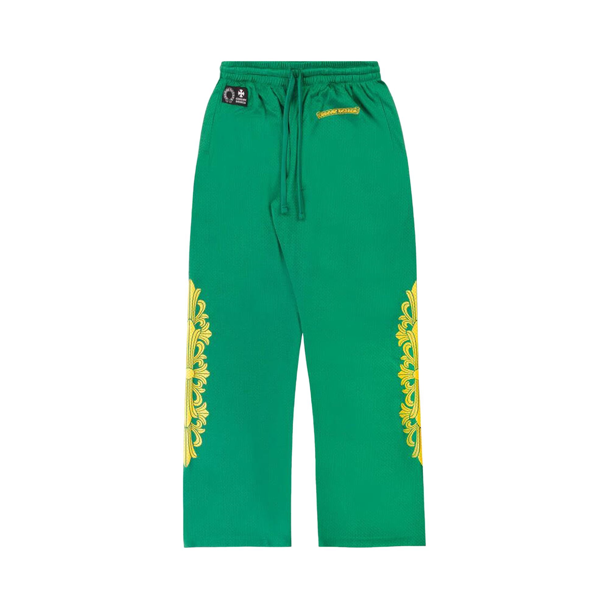 Chrome Hearts Floral Mesh Jersey Pants 'Green/Gold' | Men's Size XL